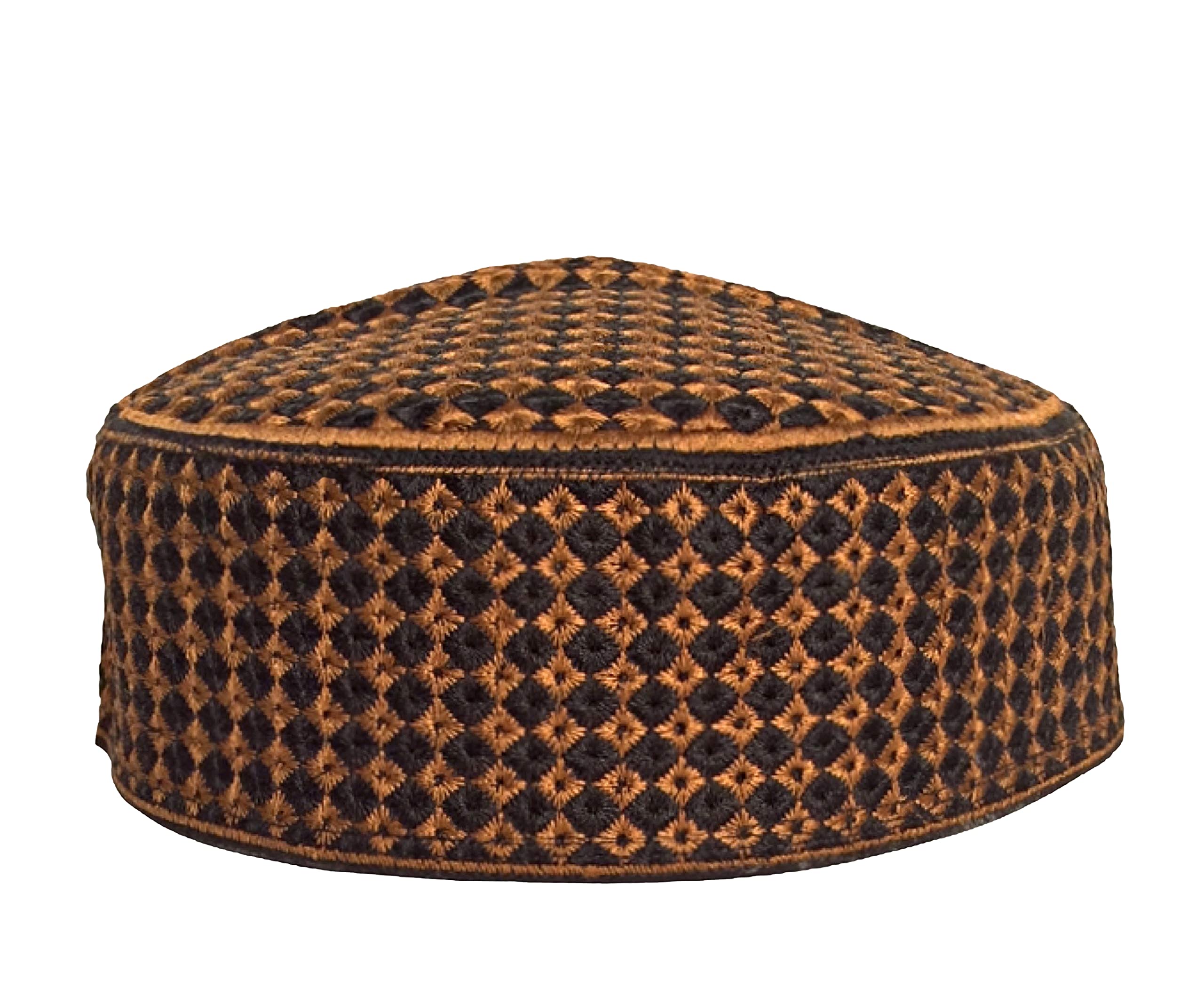 Hand Embroidered Unisex Kufi Skull Cap - Knitted Beanie for Men & Women | Summer Headwear for Prayer, Mosque, and Outdoor Activities