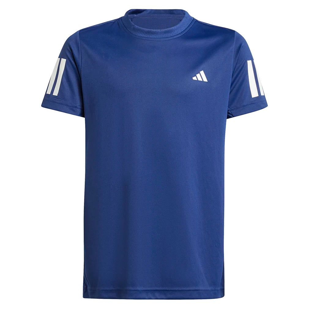 Boys' 3 Stripe Tennis Tee - Dark Blue Athletic Shirt for Kids | Comfortable Cotton T-Shirt for Sports, School & Casual Wear