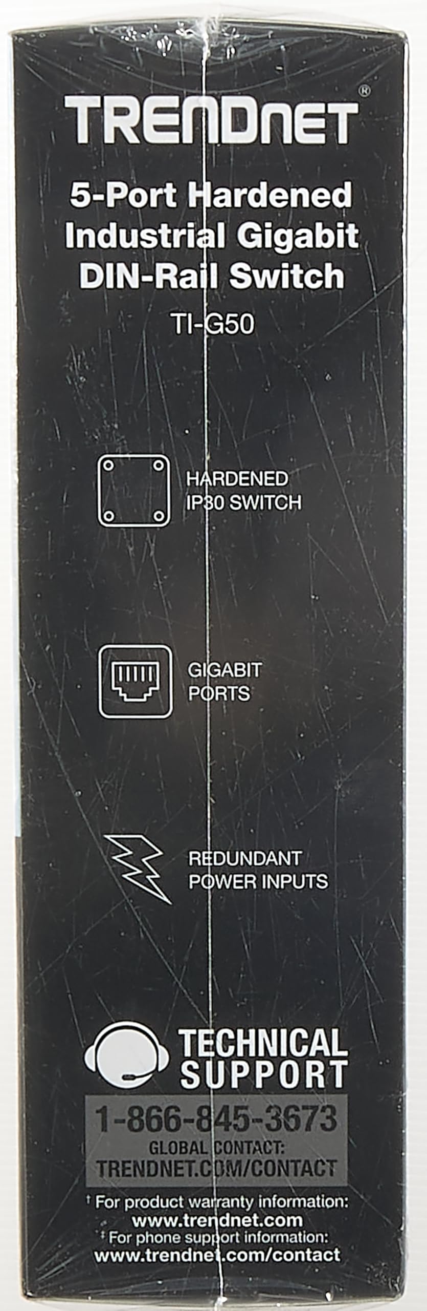 TRENDnet 5-Port Industrial Gigabit DIN-Rail Switch - 10Gbps High-Speed Network Switch with IP30 Rating (-40°F to 167°F) - DIN-Rail & Wall Mount Included - Lifetime Warranty - Black - TI-G50 - Perfect for Harsh Industrial Environments, Factory Automation & Outdoor Networking