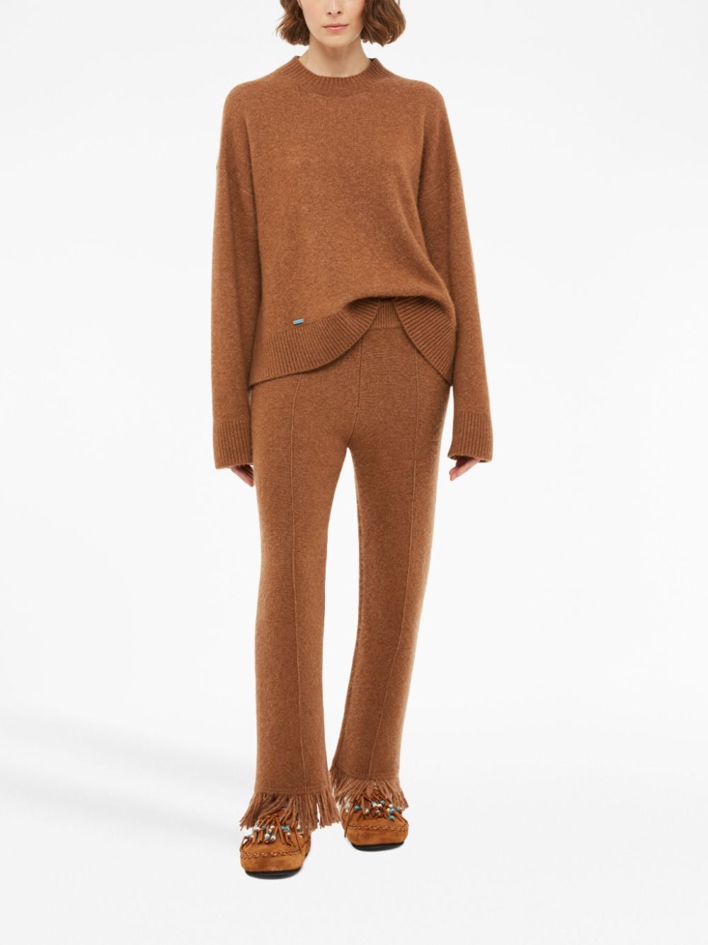 Alanui Women's Casual Linen Trousers in Camel Color - Comfortable Wide Leg Pants for Summer, Beach, and Boho Style Outfits