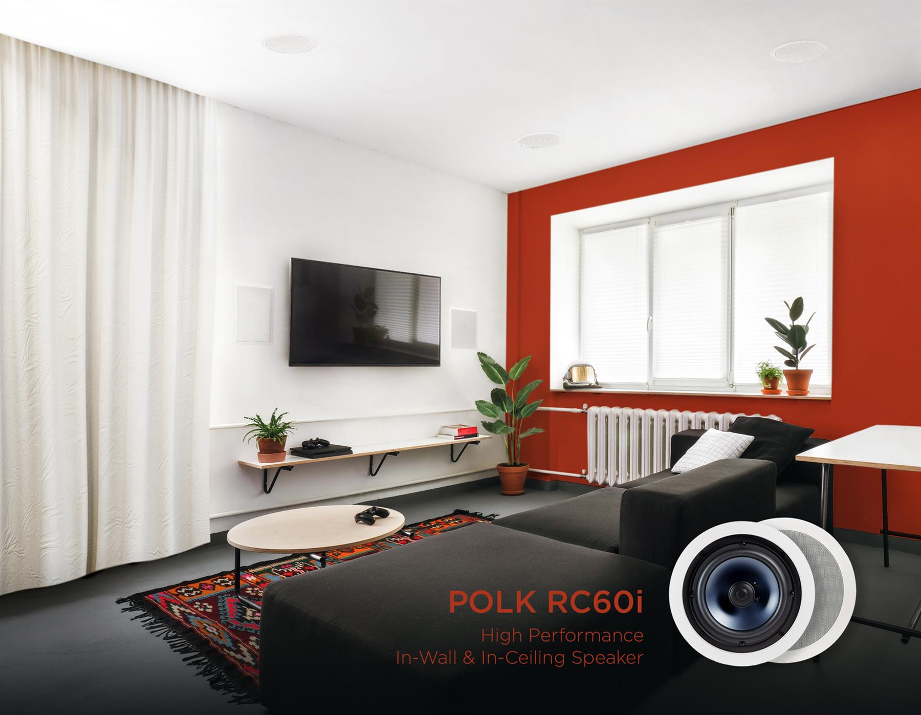 Polk Audio RC60i 2-Way Premium In-Ceiling 6.5-Inch Round Speakers (Pair) - Perfect for Home Theater & Whole House Audio System