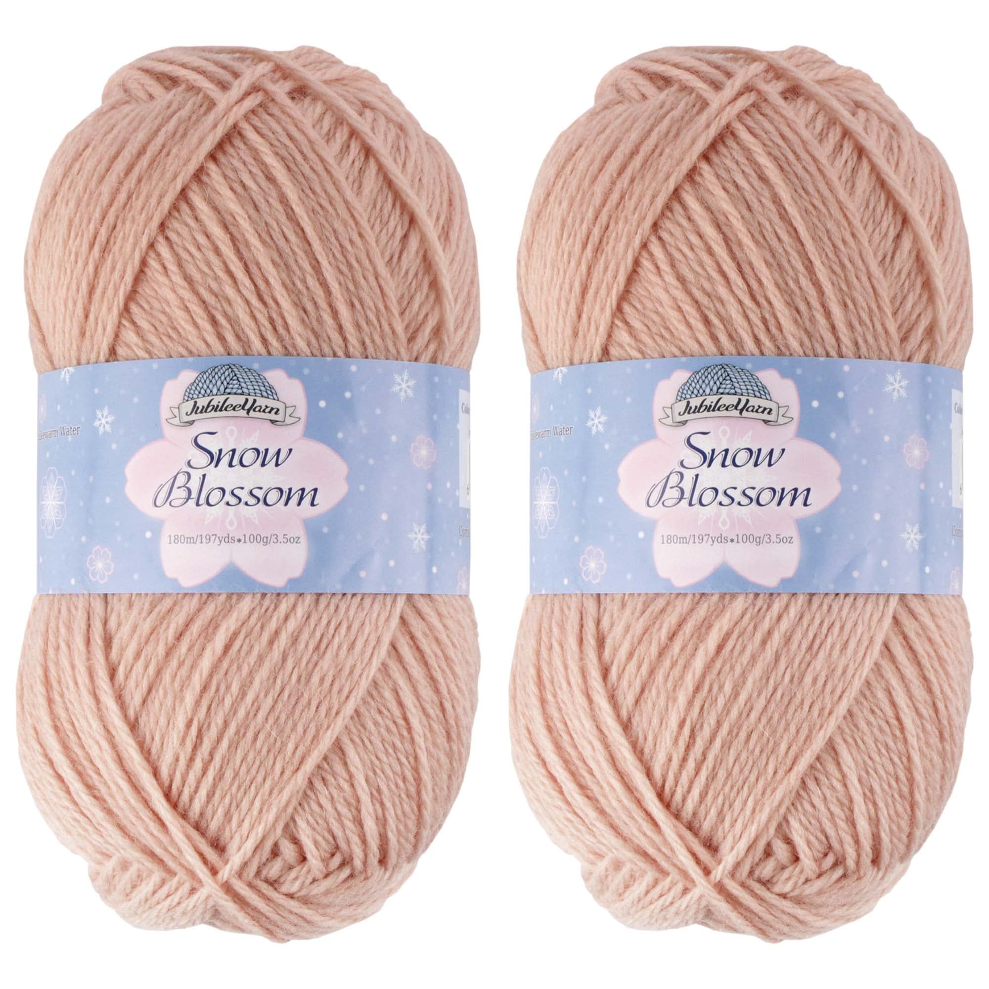 JubileeYarn Snow Blossom DK Weight Wool Yarn - 2 Skeins (Salmon Color) - Perfect for Knitting Sweaters, Scarves & Winter Accessories