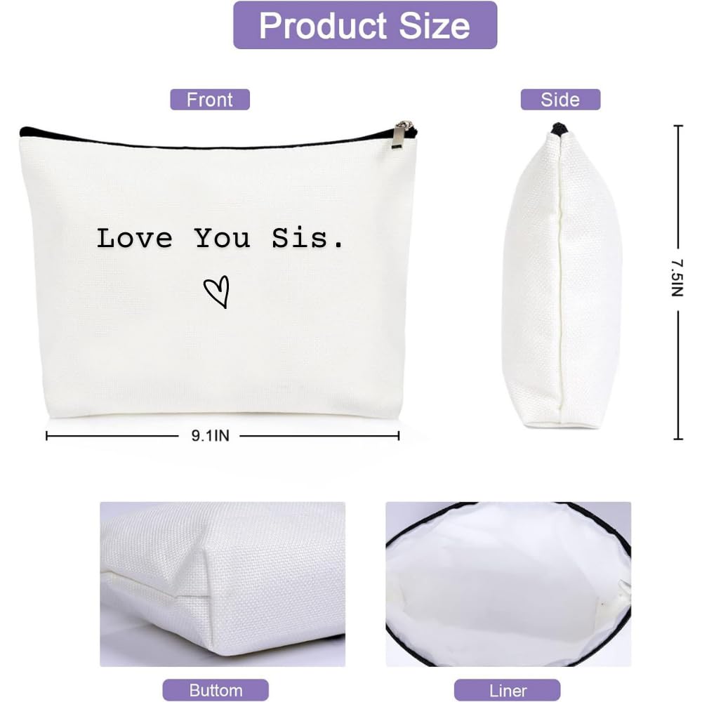 **Christmas Gifts for Sisters - Personalized Makeup Cosmetic Bag for Women | Stocking Stuffers, Birthday, Graduation, Bridal Shower Gifts | Travel Toiletry Case for Sister, Brother & Loved Ones | Perfect for Holidays, Parties & Everyday Use**