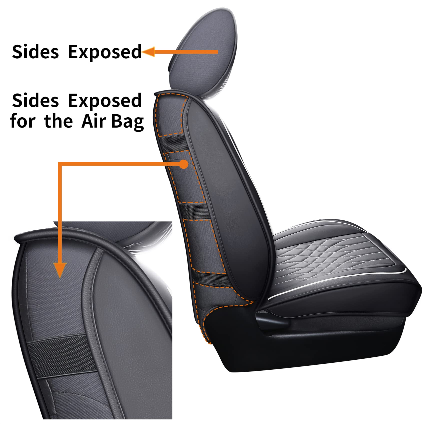 YIERTAI 5-Piece Black & White Seat Covers for 2005-2025 Toyota Tacoma Access Cab, Crew Cab, Double Cab, TRD Sport, Limited & Nightshade Edition - Waterproof & Durable Truck Seat Protectors for Daily Commute, Off-Road Adventures & Work Use