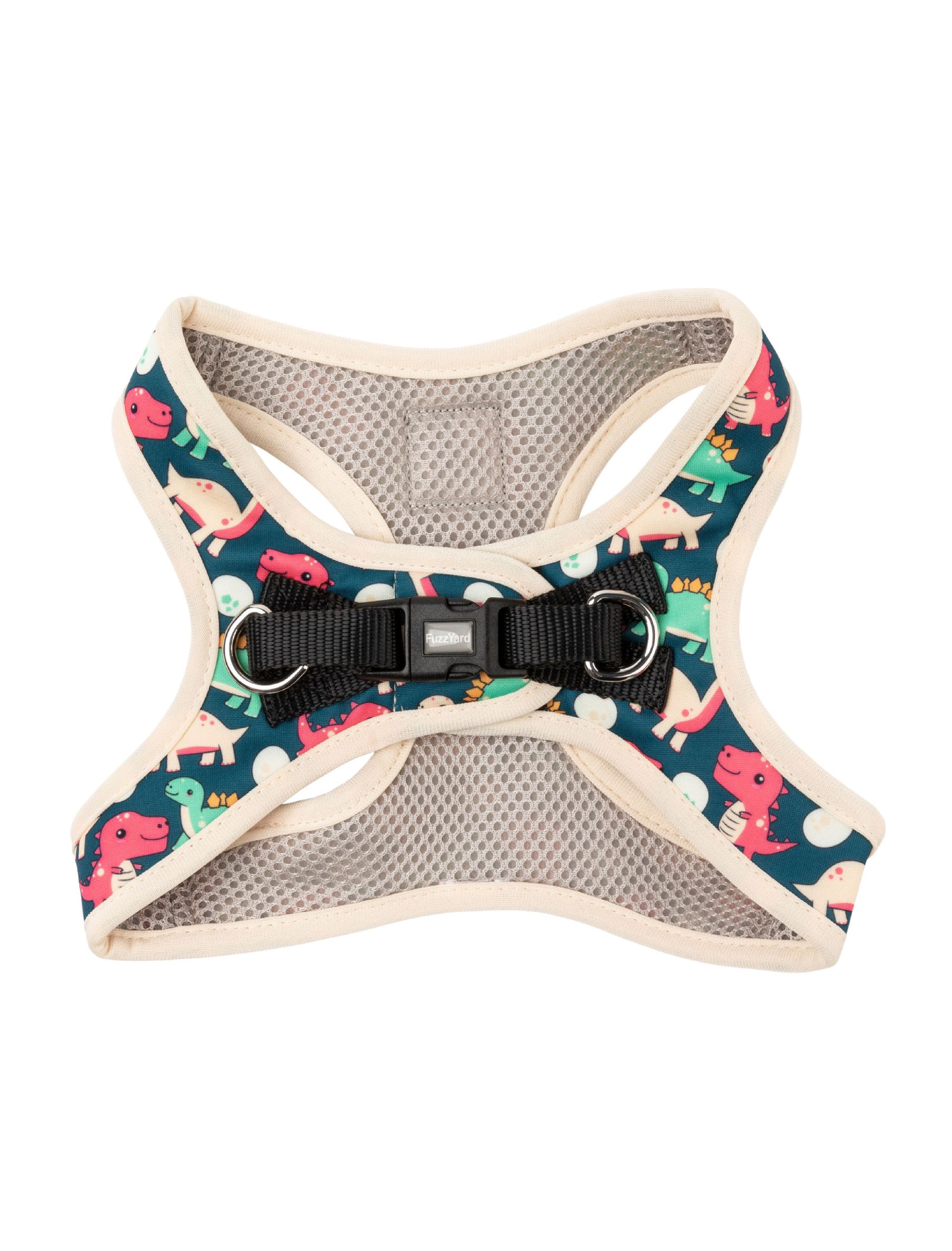 Fuzzyard Step-in Dog Harness with Dinosaur Print - Adjustable & Comfortable Pet Harness for Small, Medium & Large Dogs - Perfect for Walking, Hiking & Outdoor Adventures (6 Sizes)