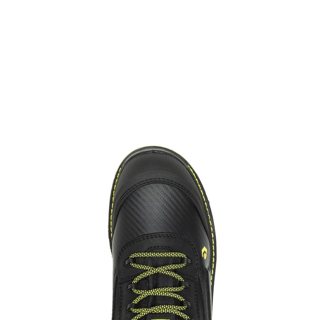 Overpass 6 CarbonMax Work Boots for Men - Black/Lime Safety Shoes with Steel Toe & Slip-Resistant - Ideal for Construction, Warehouse & Outdoor Work