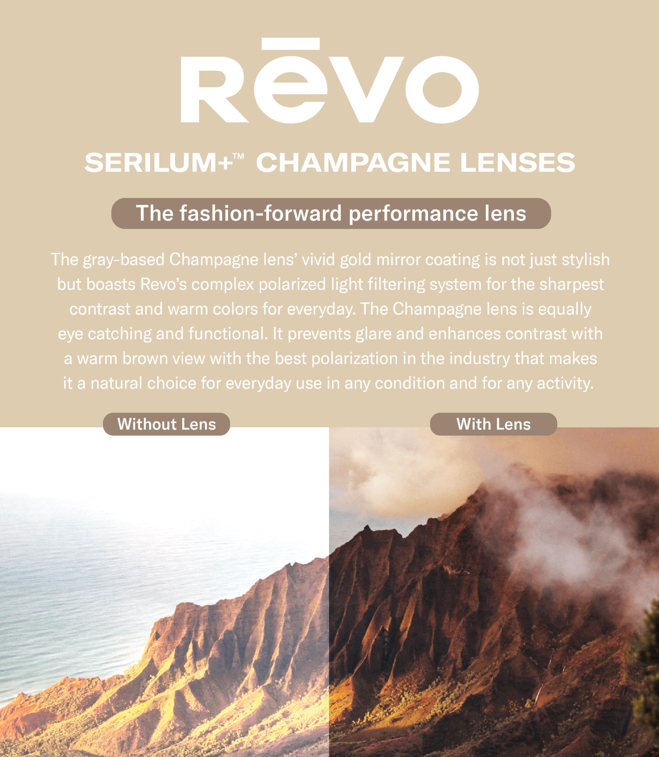 Revo Daphne Polarized Sunglasses for Women - Eco-Friendly Cat Eye Frame - UV Protection & Glare Reduction - Perfect for Driving, Beach & Outdoor Activities