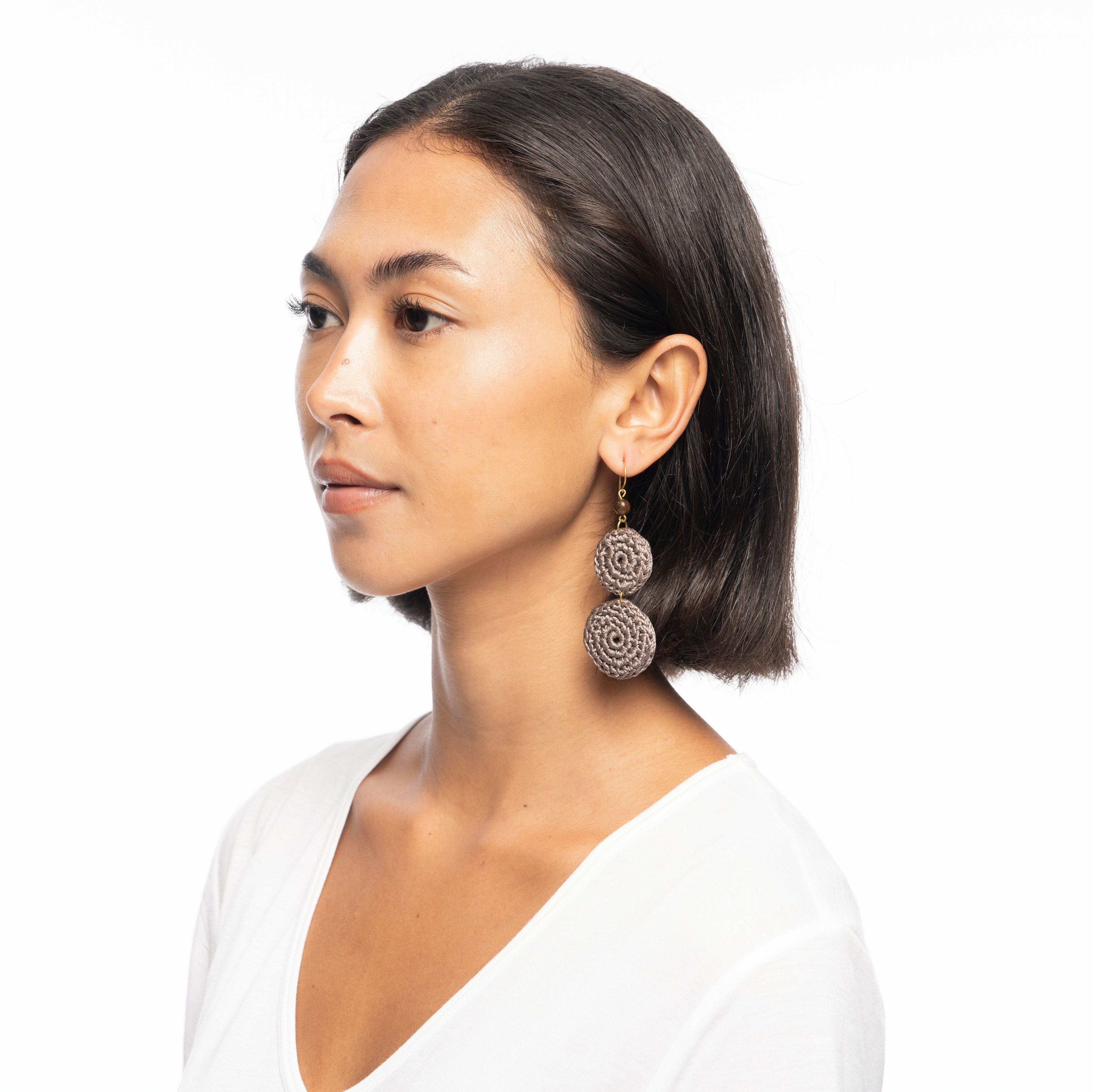 Elegant Jasper Double Disc Earrings for Women - Boho Chic Dangle Jewelry for Casual & Party Wear