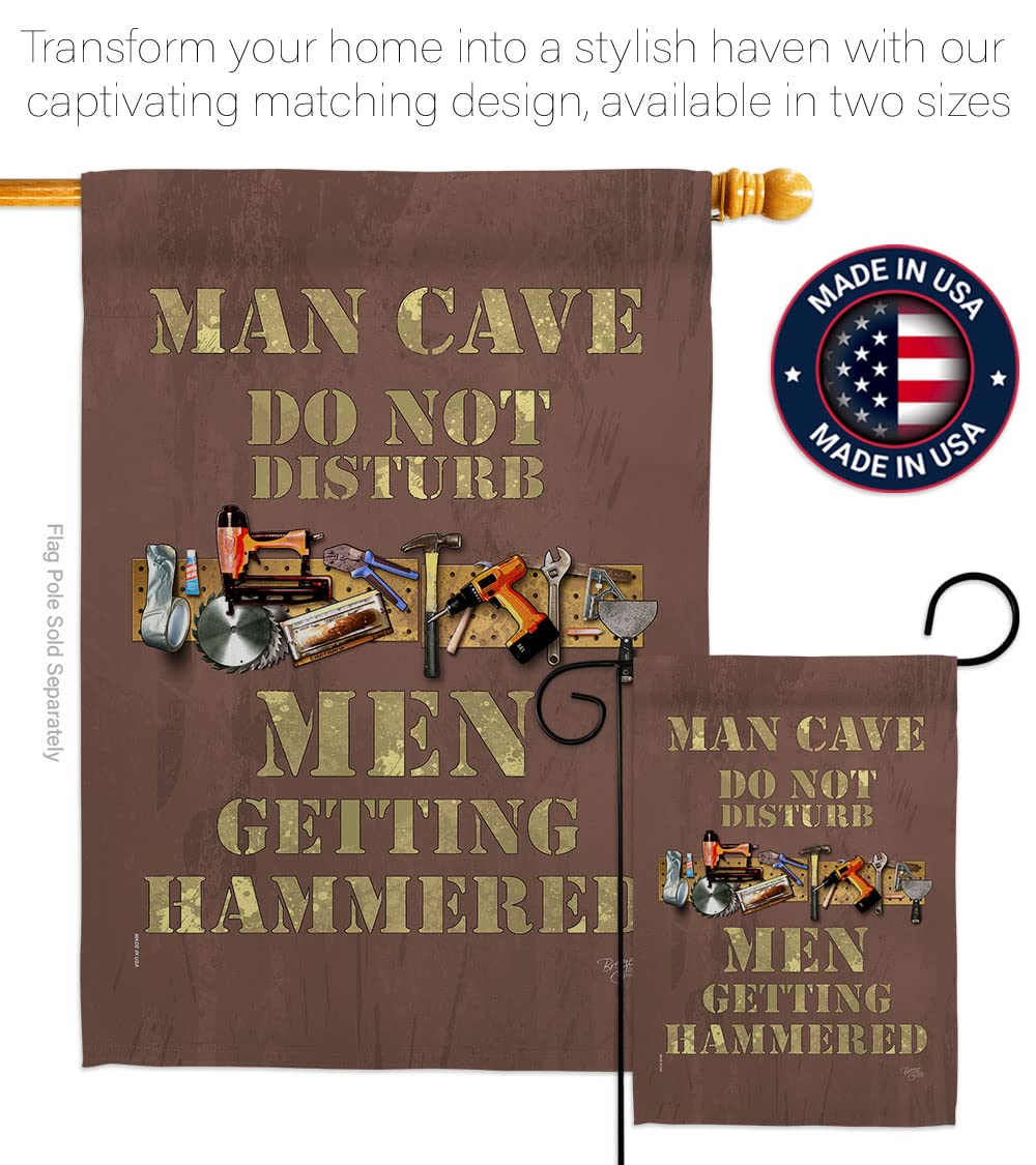 Man Cave Garden Flag Set - Double-Sided Inspirational Yard Decor for Outdoor & Home Use