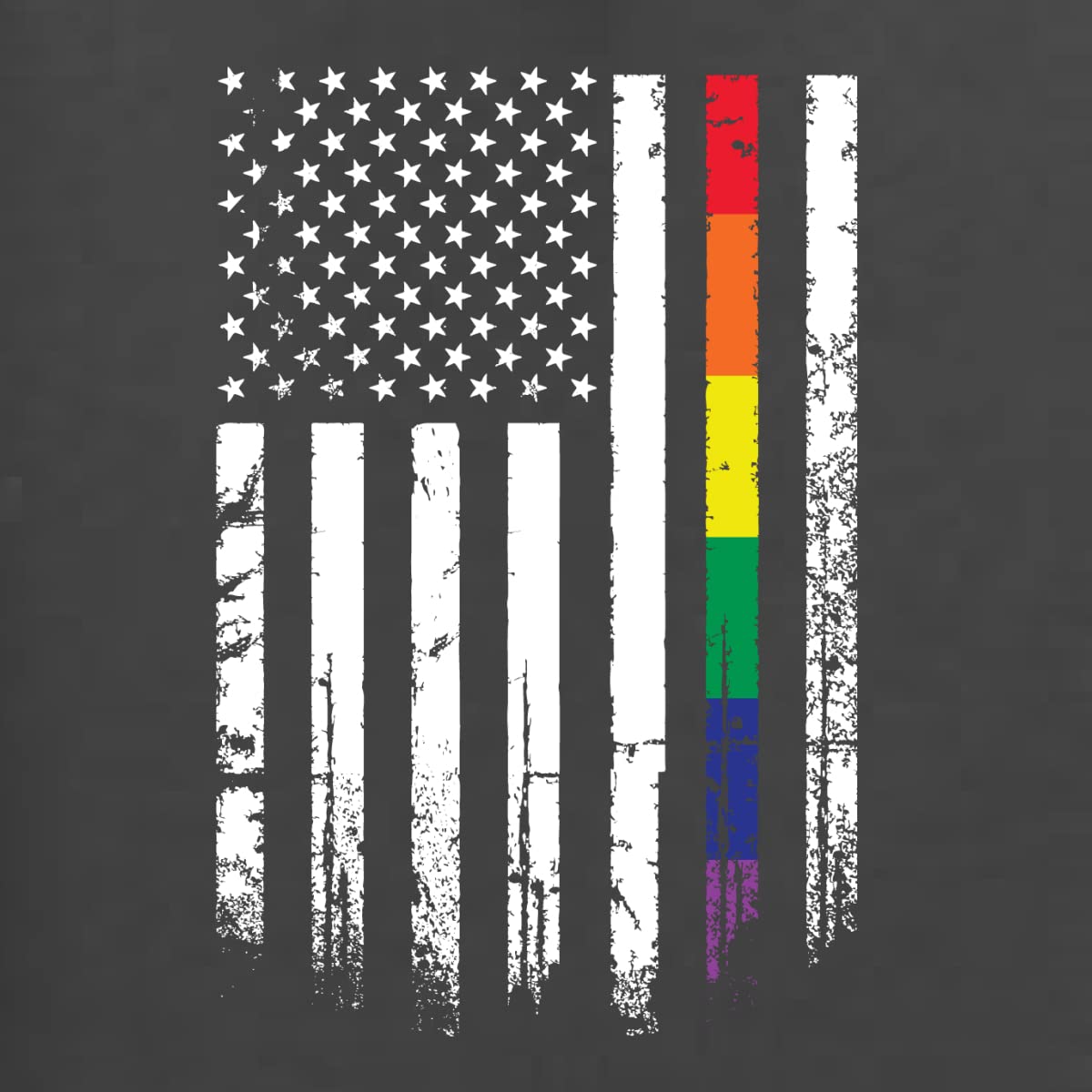 USA Gay Pride Rainbow American Flag LGBT Graphic T-Shirt for Men - Perfect for Pride Parades, LGBTQ+ Events & Ally Support