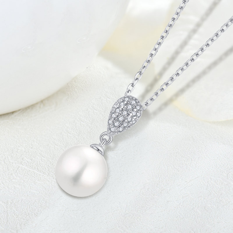 Elegant Pearl Pendant Necklace for Women - 18K Gold Plated Sterling Silver Jewelry - Perfect for Weddings, Anniversaries & Special Occasions