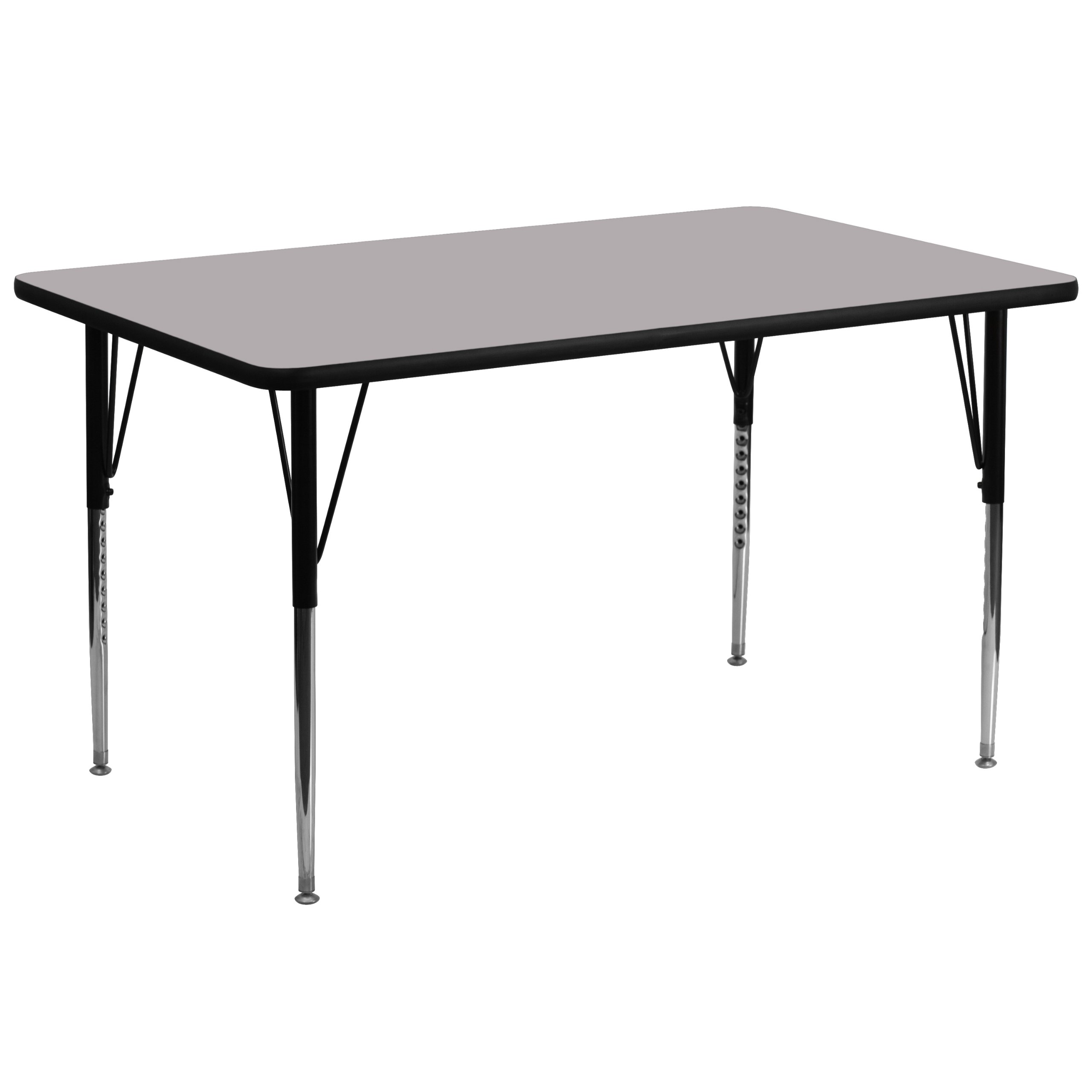 EMMA + OLIVER 30x72 Inch Adjustable Height Activity Table - Grey Thermal Laminate Surface for Kids, Classrooms & Playrooms - Perfect for Arts & Crafts, Homework & Group Activities