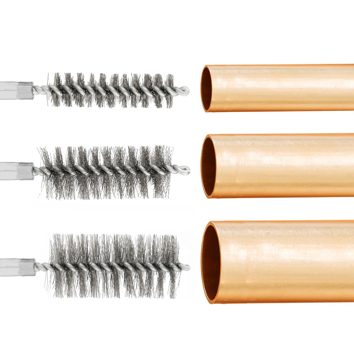 6-Piece Stainless Steel Pipe Cleaning Brush Set - 0.47