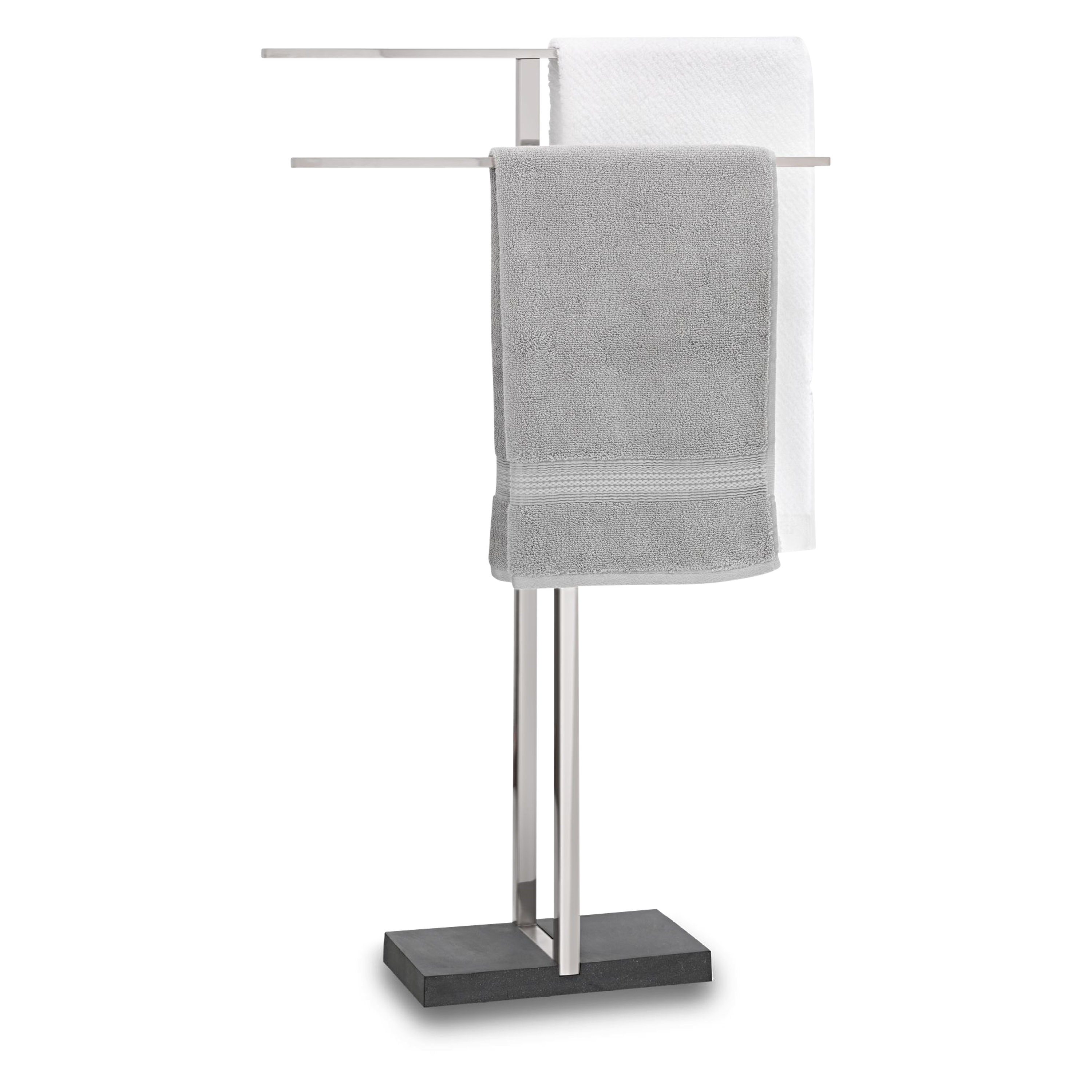 Mento Bathroom Towel Stand - Heavy Duty Stainless Steel Towel Rack for Bath, Kitchen & Laundry Room - Space Saving Wall Mounted or Freestanding Design for Home & Office Use