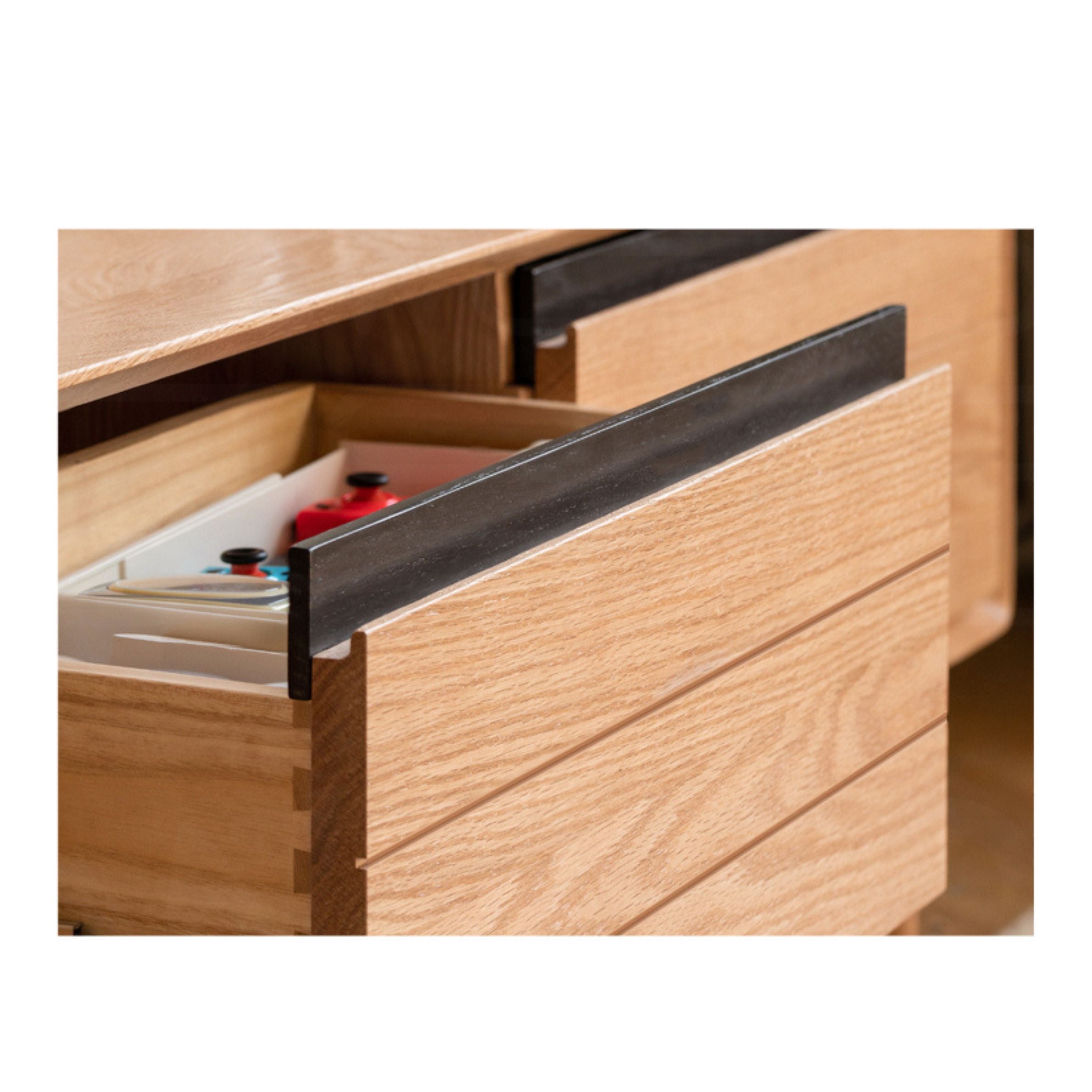 Solid Oak Wood TV Stand for Living Room - Modern Entertainment Center with Storage for TV, Gaming Consoles & Media Devices - Perfect for Home Theater Setup & Living Room Decor