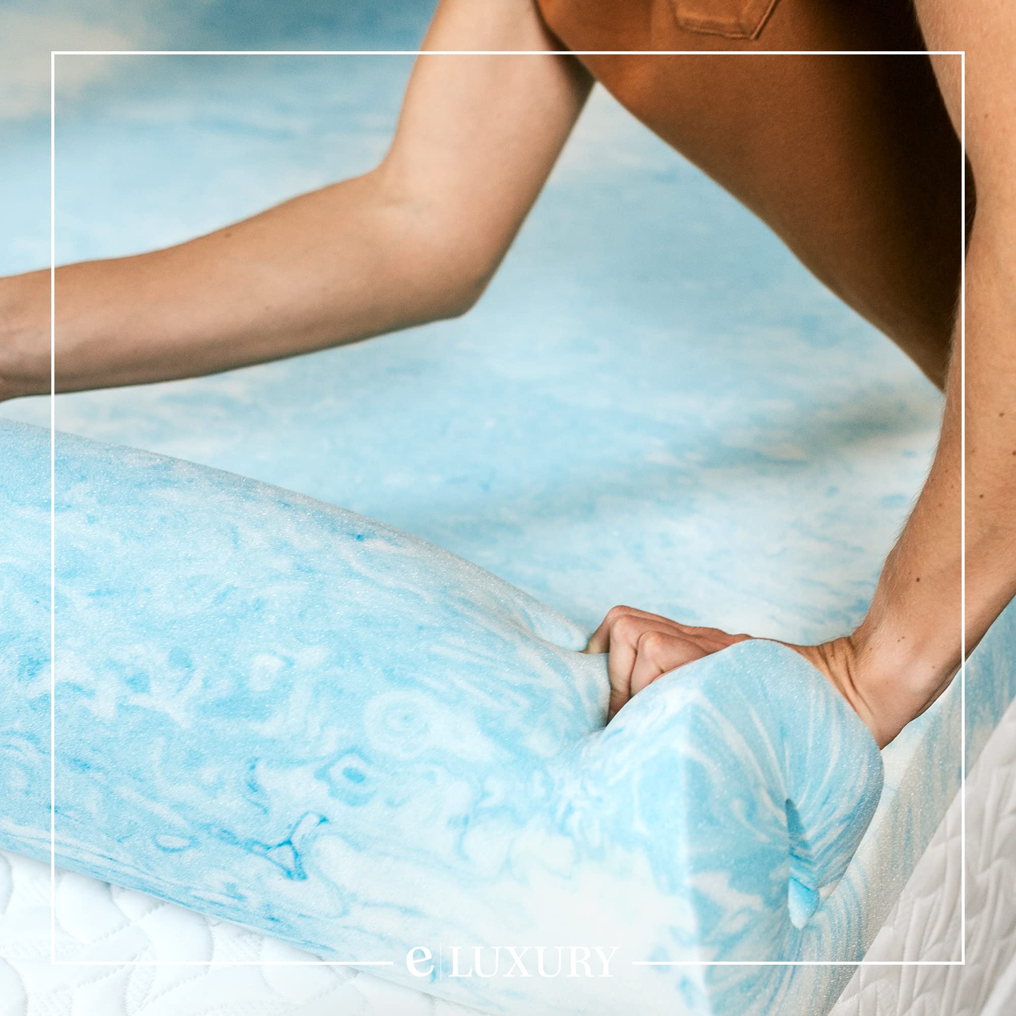 eLuxurySupply 3 Inch Memory Foam Mattress Topper - Cooling Temperature Regulating Mattress Pad - 2 lb Density High Support - CertiPUR-US Certified - Cali King Size - Perfect for Hot Sleepers & Back Pain Relief