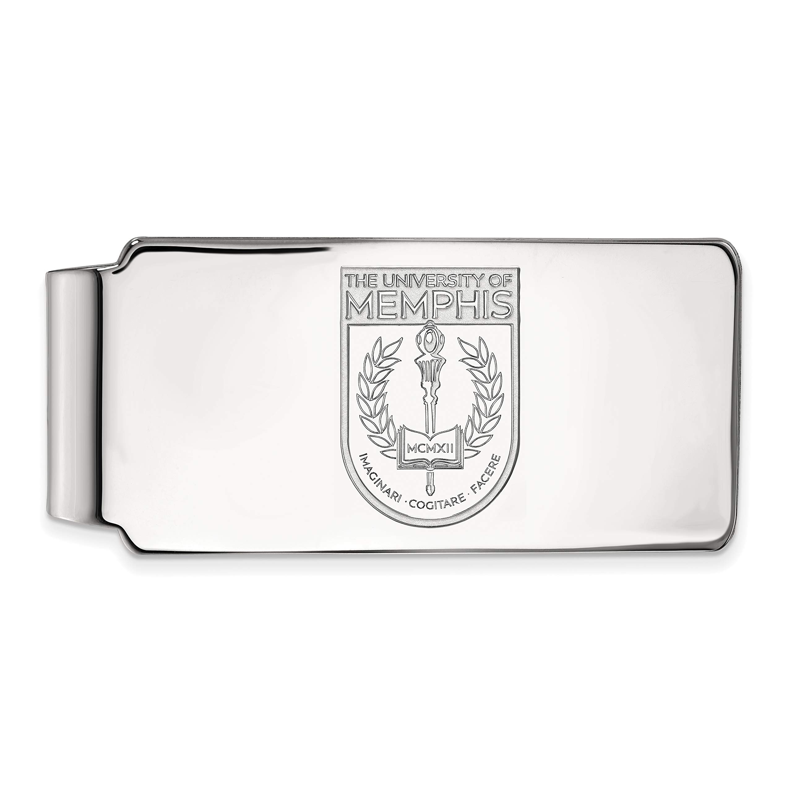 University of Memphis Tigers Sterling Silver Money Clip with School Seal - 53x24mm - Perfect for Alumni Gifts, Graduation Presents & Fan Accessories