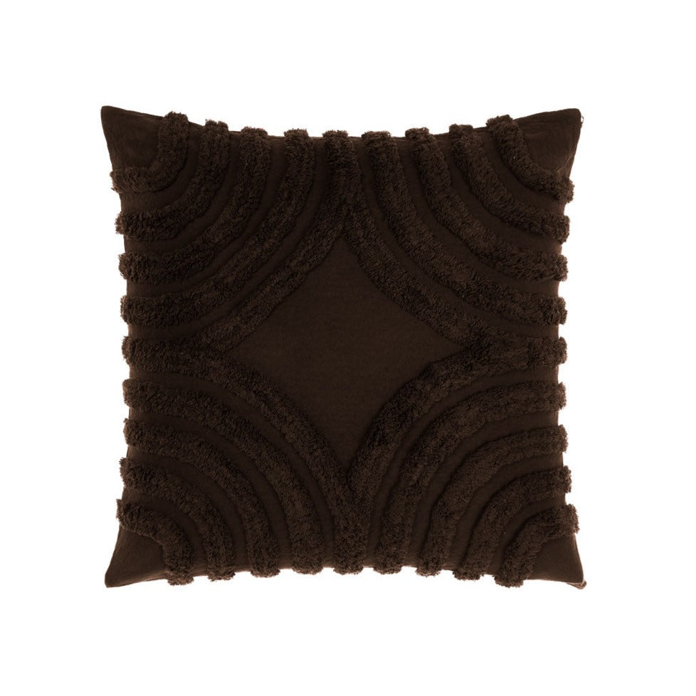 Premium Farrah Cocoa Square Filled Cushion 48x48cm by Linen House - Soft Decorative Throw Pillow for Sofa, Bed & Living Room