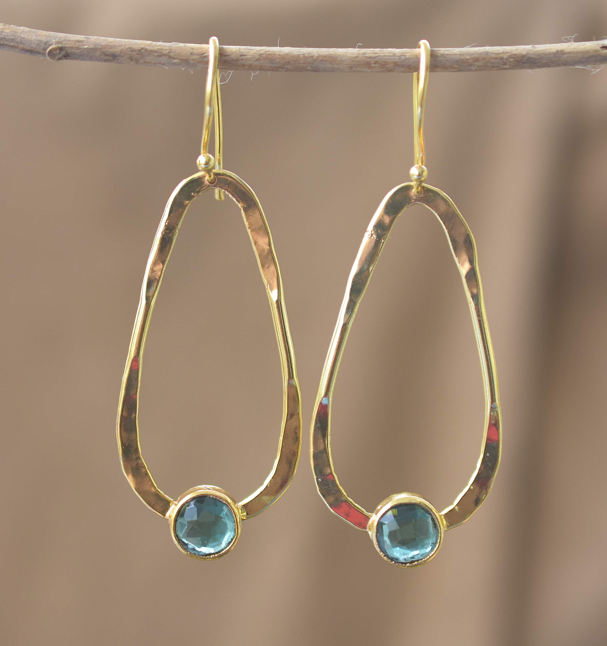 Veracity Jewelry Green Tourmaline Gold Filled Earrings for Women - Delicate Gemstone Fashion Jewelry Gift for Her - Perfect for Valentine's Day, Anniversary & Birthday Presents - VE-102