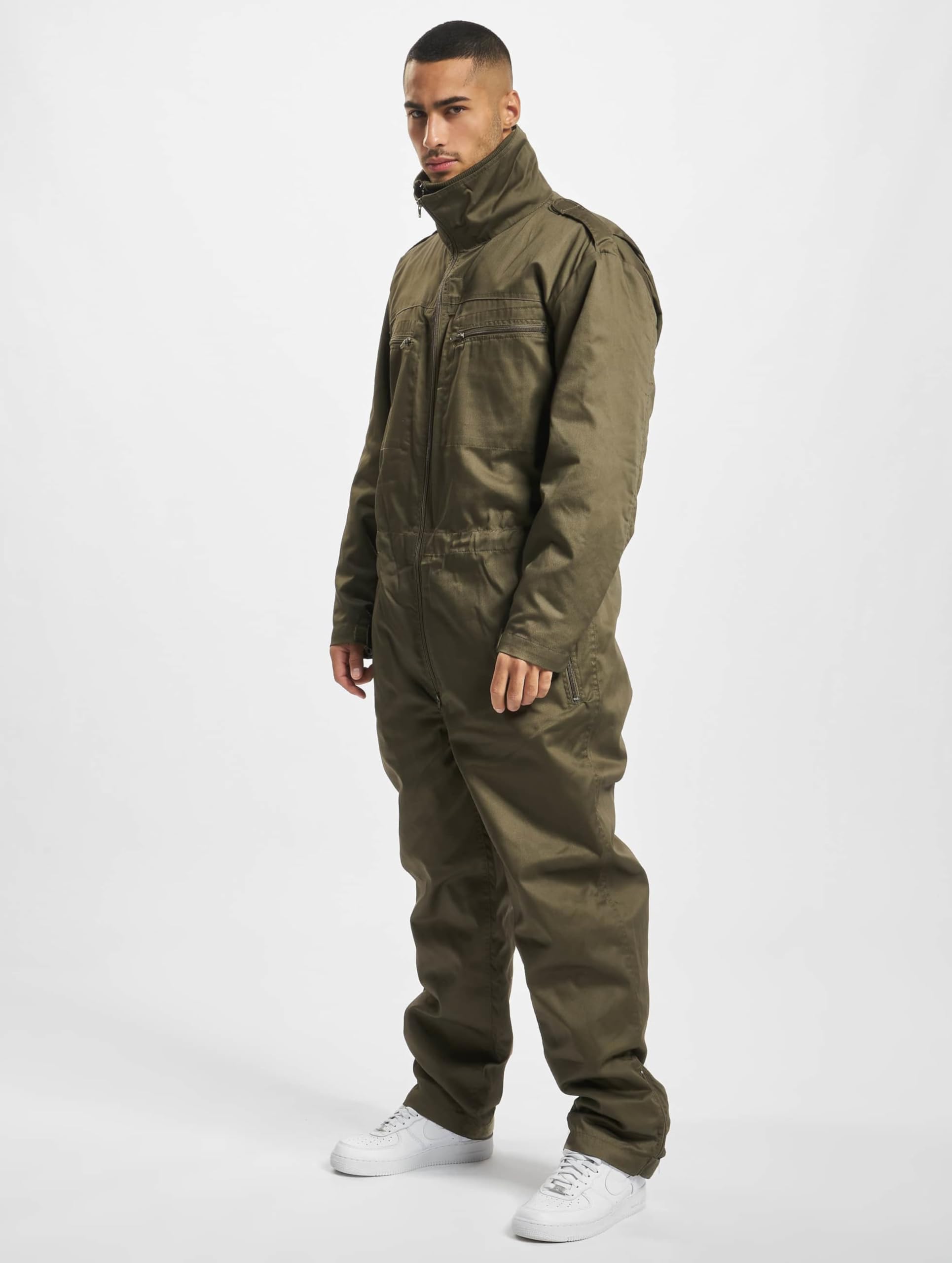 Panzerkombi Men's Work Overalls - Durable Olive Green Coveralls for Construction, Farming & Outdoor Work - Heavy Duty Workwear with Multiple Pockets