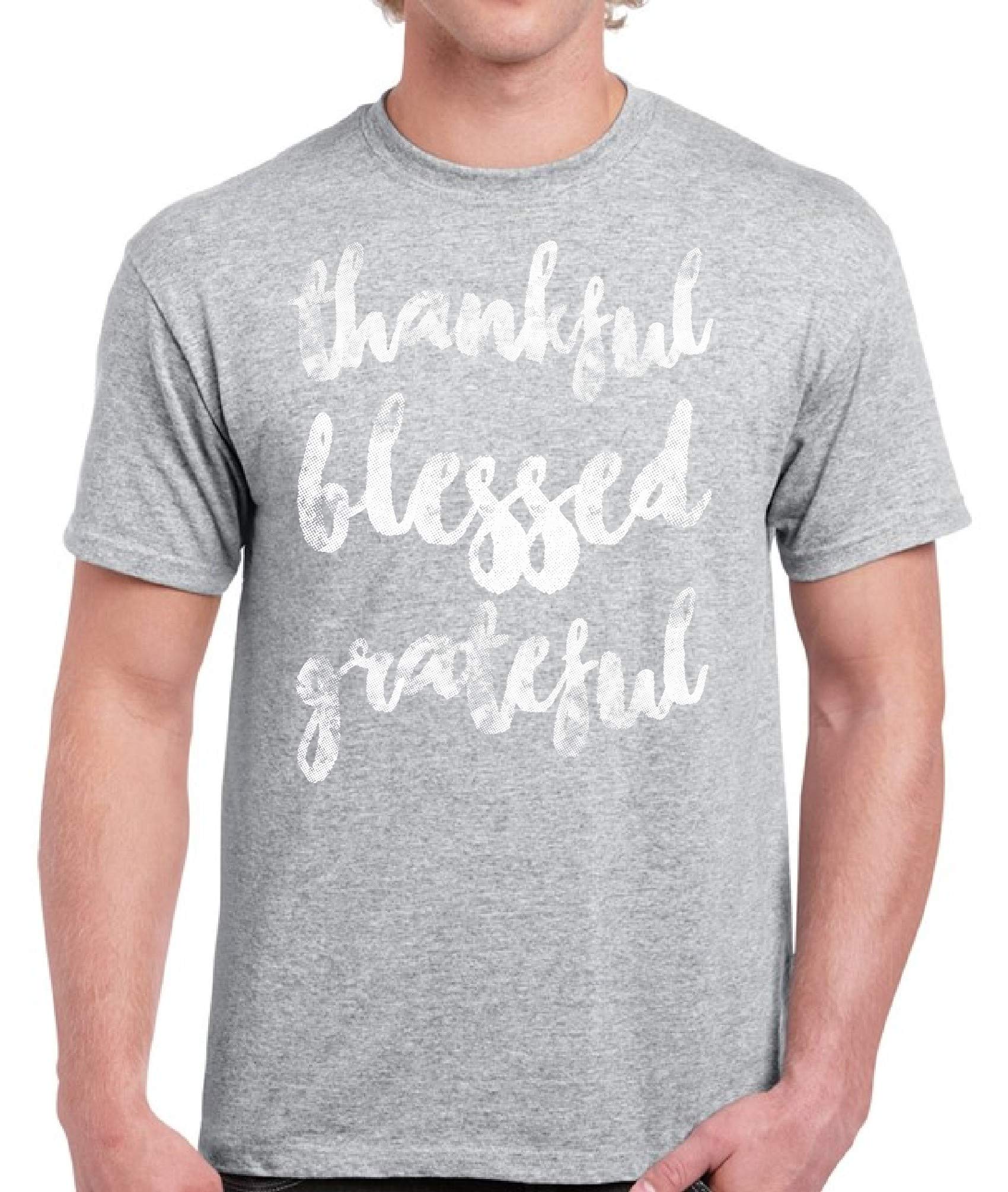 Funny Ugly Christmas Sweater & Thanksgiving T-Shirt for Men - Thankful Blessed Grateful Holiday Shirts - Perfect for Christmas Parties & Family Gatherings