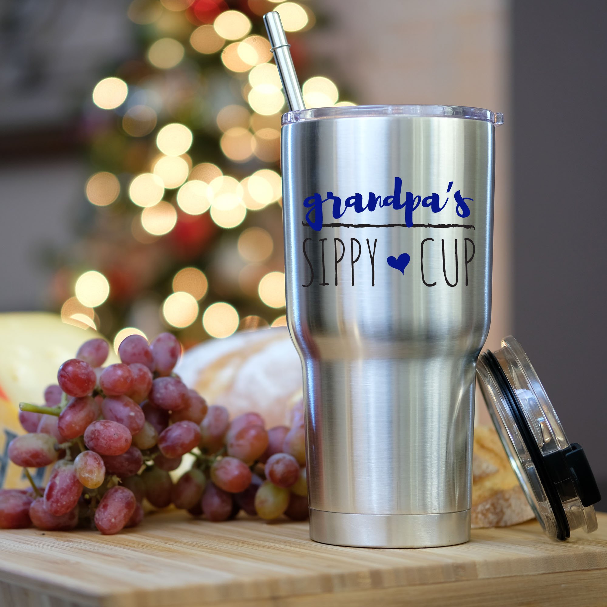 30oz Stainless Steel Tumbler with Lid - Vacuum Insulated Double Wall Travel Mug - Grandpa's Sippy Cup Value Pack - American Made - Perfect for Hot/Cold Drinks at Home, Office or Outdoor Adventures