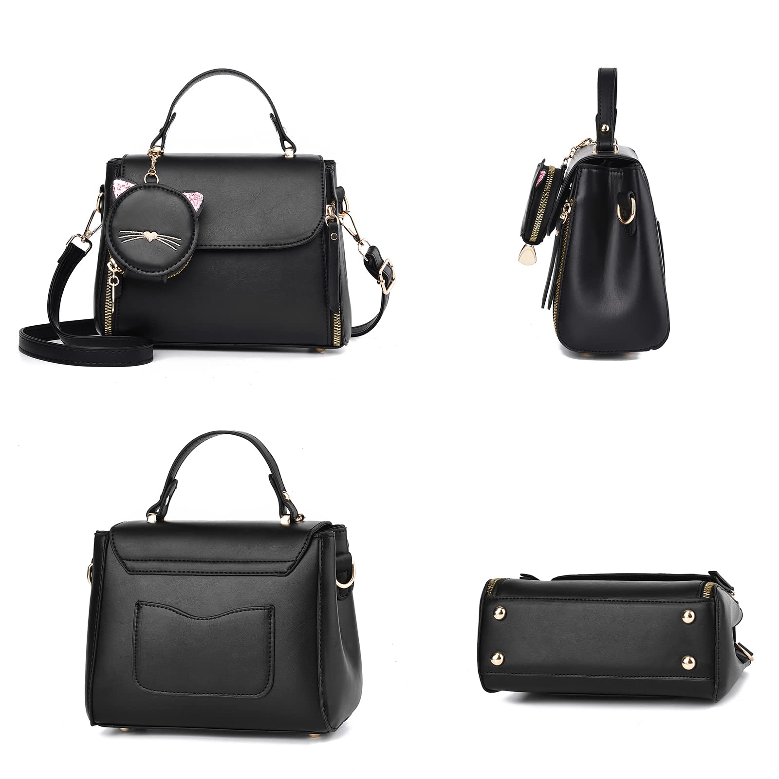 IHAYNER Women's Fashion Handbags - Stylish Top Handle & Crossbody Shoulder Purse with Cute Kitty Design | Perfect for Work, Date Night & Everyday Use