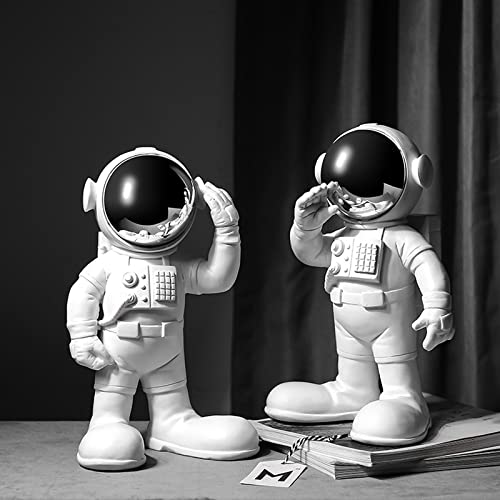 Small Astronaut Spaceman Figurine - Handcrafted Home Decor Statue for Living Room, Shelf & Office Desk | Unique Space-Themed Sculpture for Sci-Fi Fans & Collectors