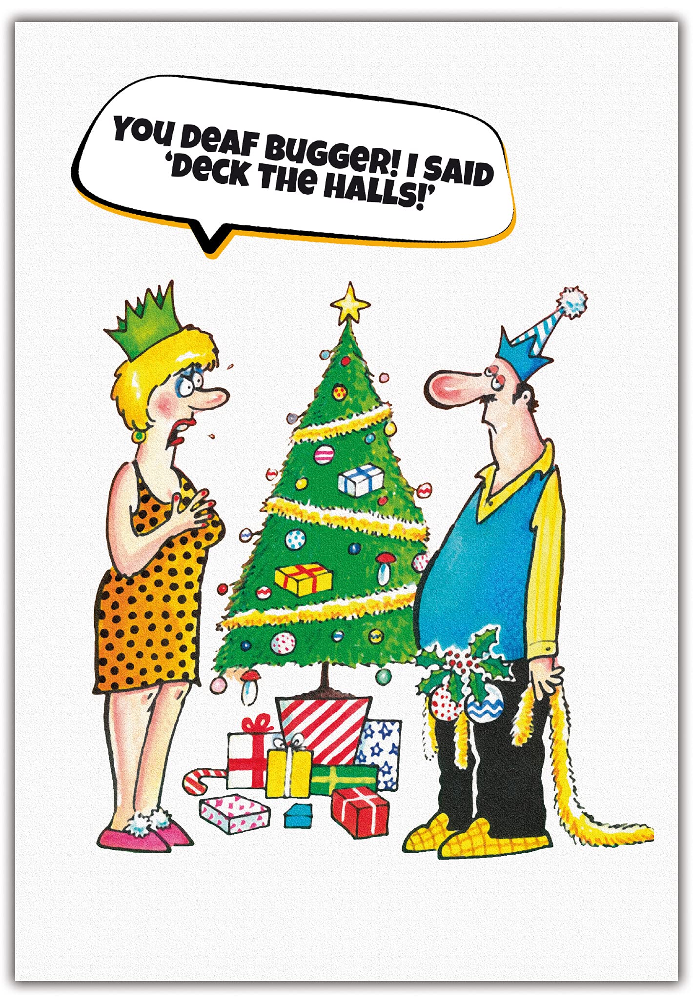10-Pack Funny Christmas Cards with 2 Unique Designs - Rude & Humorous Holiday Greeting Cards for Office Parties, Family Gatherings & Secret Santa Exchanges