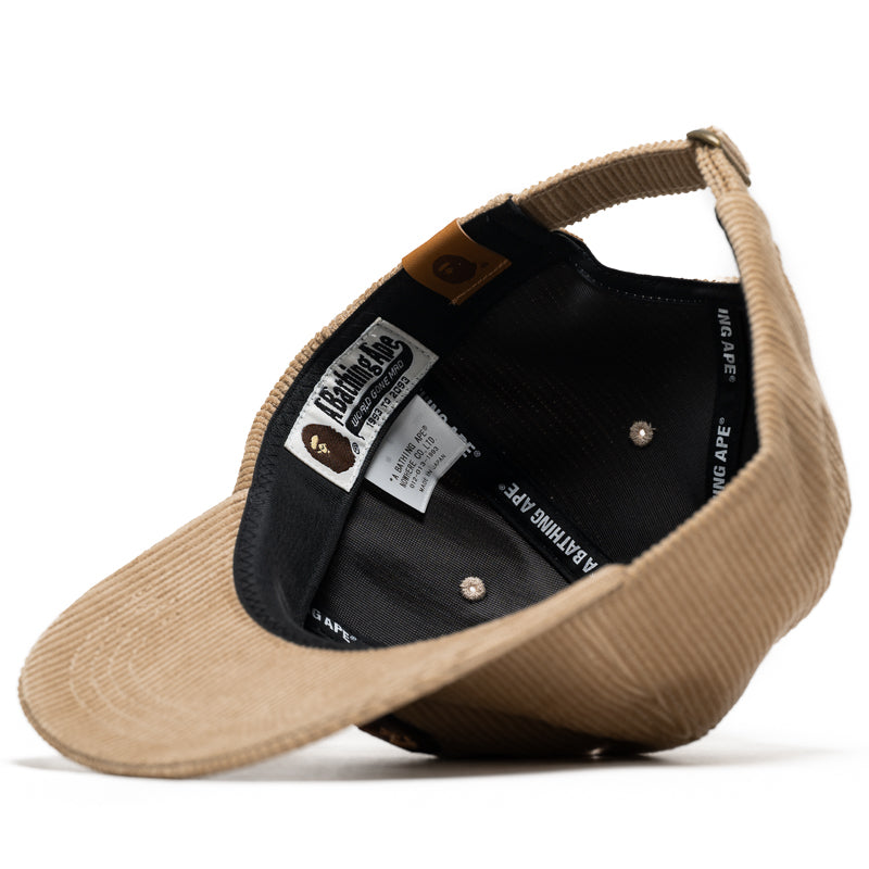 BAPE Ape Head Corduroy Strapback Hat - Beige | Streetwear Fashion Accessory for Men & Women | Perfect for Urban Outfits & Casual Wear
