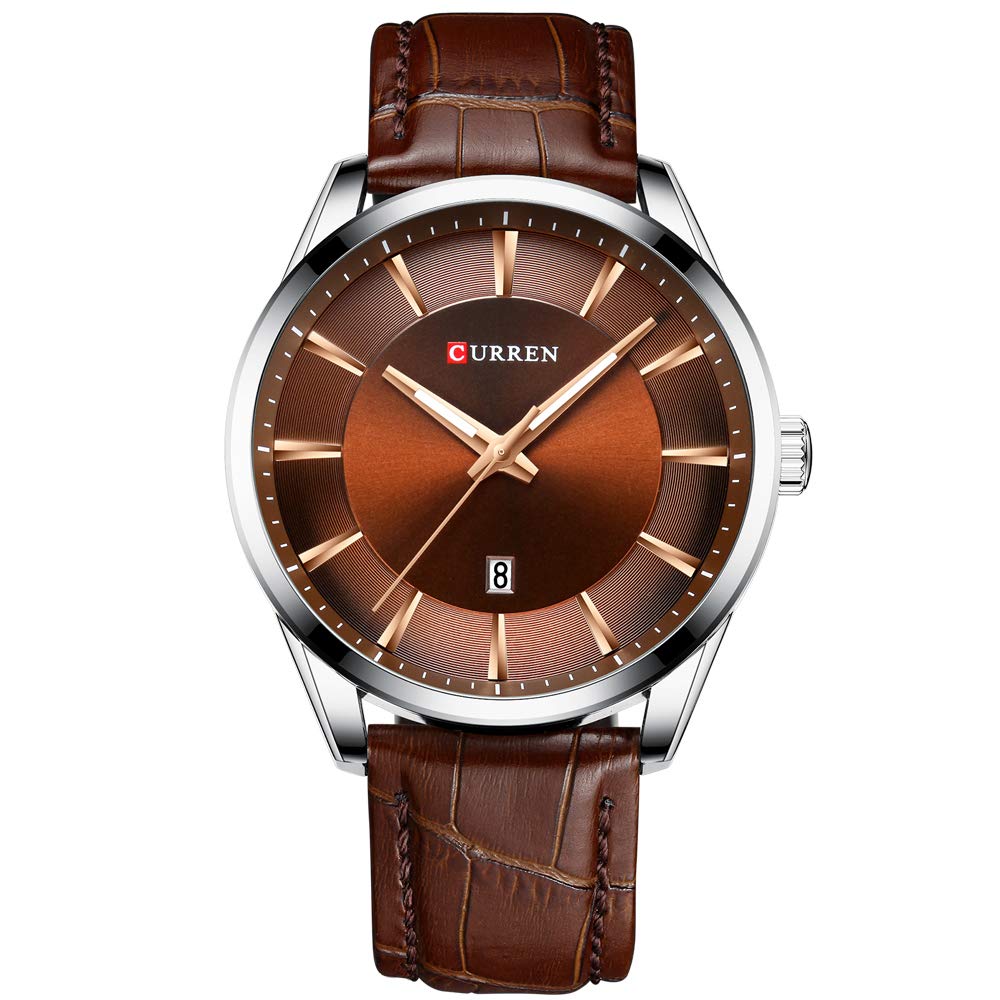 Elegant Men's Quartz Business Dress Watch - Genuine Leather Strap, Simple Casual Style with Calendar - Perfect for Office, Formal Events & Everyday Wear
