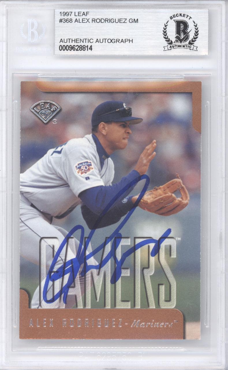Alex Rodriguez Autographed 1997 Leaf Baseball Card #368 - Seattle Mariners - Beckett BAS Certified #9628814 - Perfect for Sports Memorabilia Collectors & MLB Fans