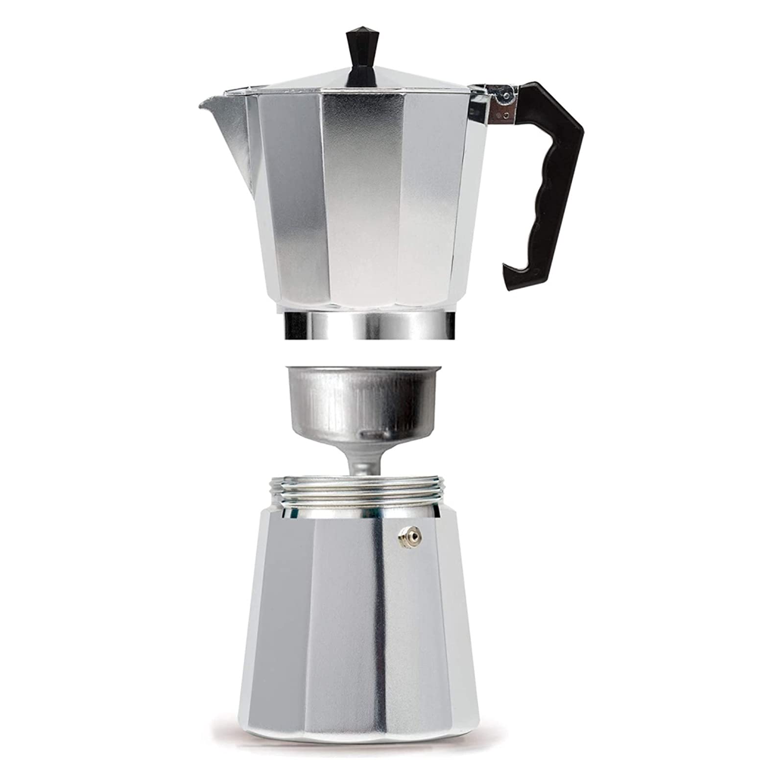 Stainless Steel French Press Coffee Maker - 3 Cup 150ML Durable Moka Pot for Espresso & Percolator Coffee - Perfect for Home, Office & Camping Use
