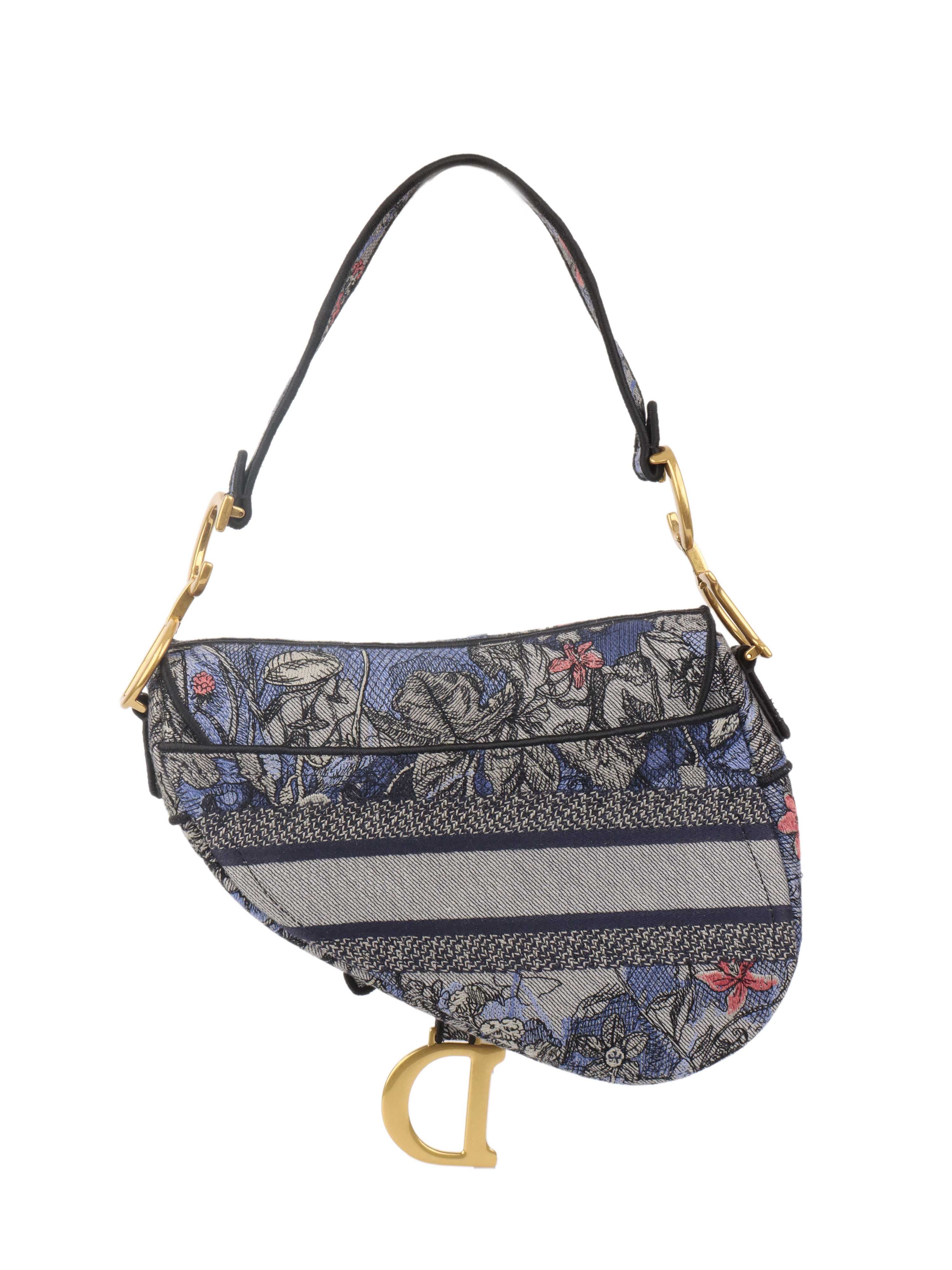 Dior Blue Jardin Saddle Bag - Luxury Designer Handbag for Women | Perfect for Parties, Date Nights & Special Occasions