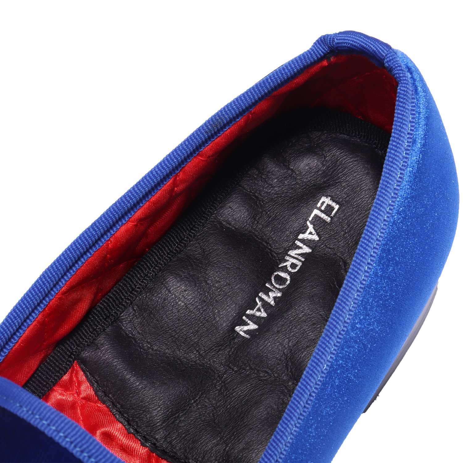ELANROMAN Men's Velvet Loafers - Embroidered Formal Shoes for Wedding, Prom & Party | Comfortable Slip-On Dress Shoes for Business & Special Occasions