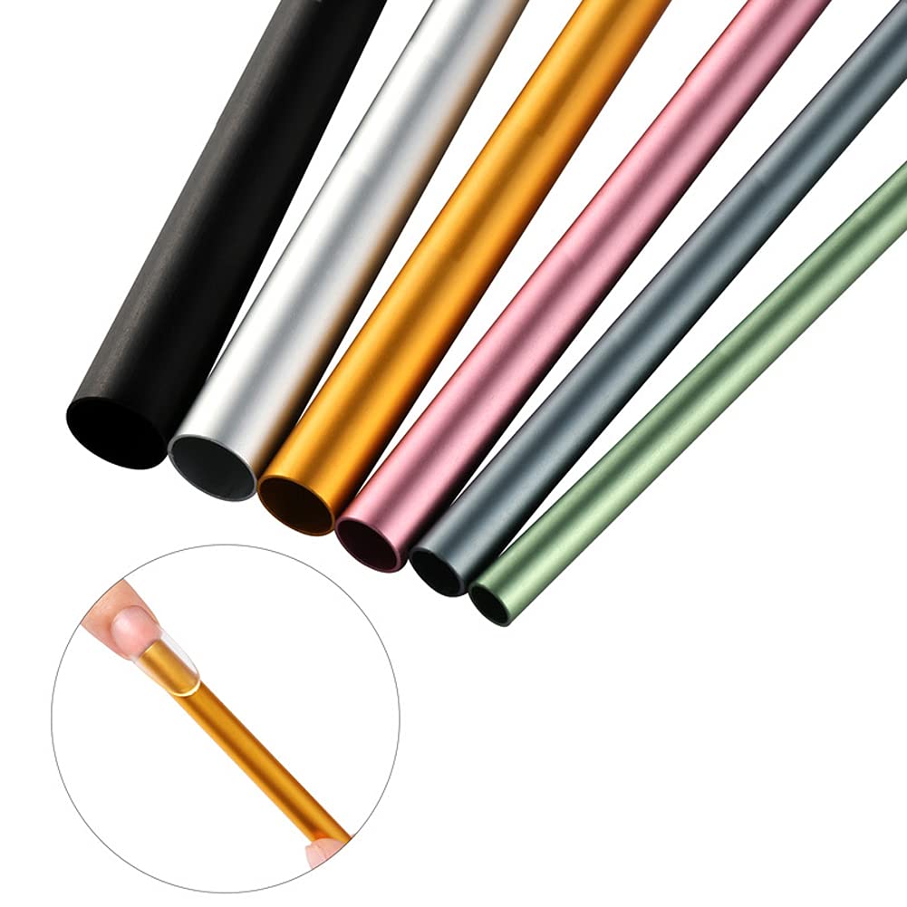 6Pcs Professional Metal Nail Art C Curve Rod Stick Shaping Tube - French Acrylic Nail Tips Pressing & Shaping Tools for Manicure & Nail Salon Design - Perfect for DIY Home Nail Art & Professional Salon Use