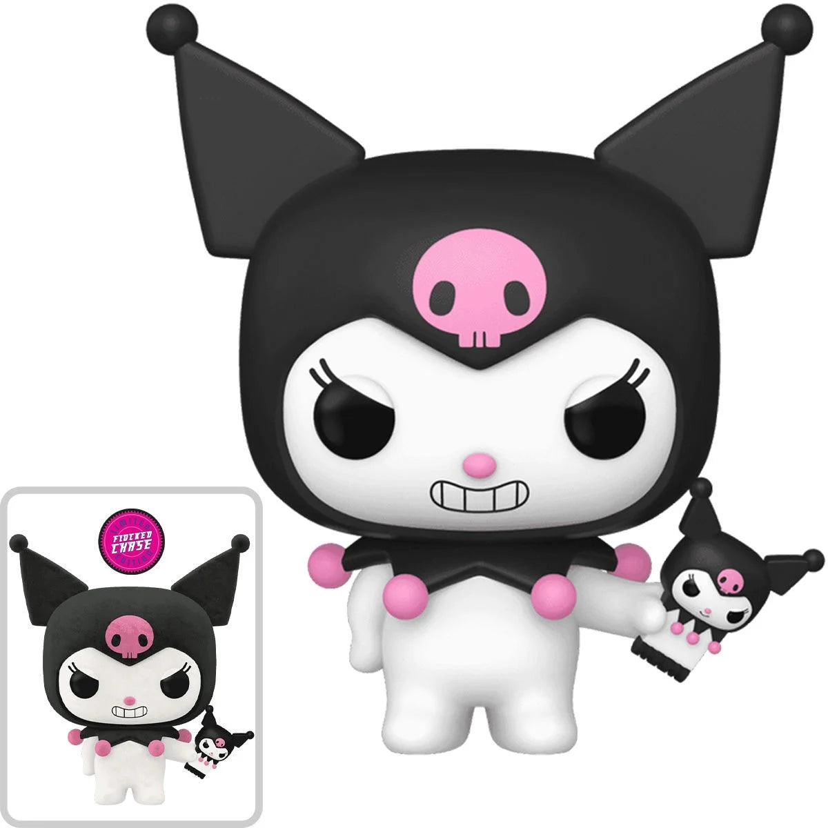 Sanrio Flocked Kuromi with Phone - Limited Edition Collectible Figure by Brad's Toys | Cute Anime Plush for Home Decor, Office Desk & Kawaii Gift