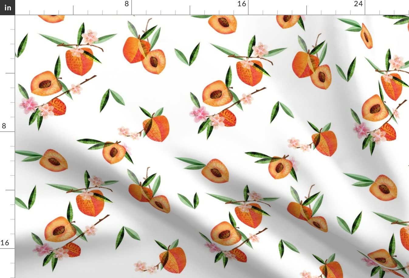 Peach Space Flowers Printed Minky Fabric Fat Quarter - Soft Plush Fabric for Sewing Baby Blankets, Quilt Backing & DIY Plush Toys - Perfect for Nursery Decor & Handmade Gifts