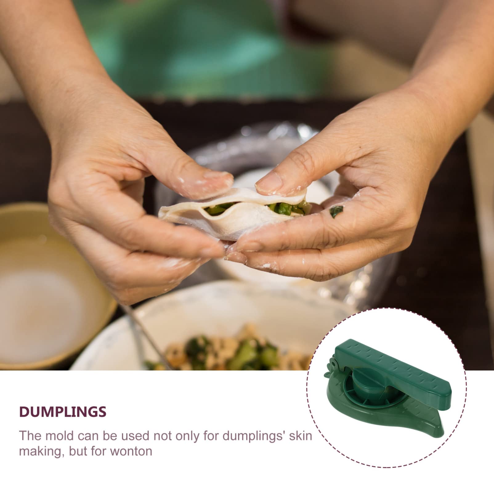 HEMOTON Dumpling Maker Press - DIY Dumpling Wrapper Mold, Pastry Press Tool for Pierogi, Taco, Pizza - Electric & Manual Dough Press with Rotating Function - Perfect for Home Cooking, Party Food Prep & Restaurant Use