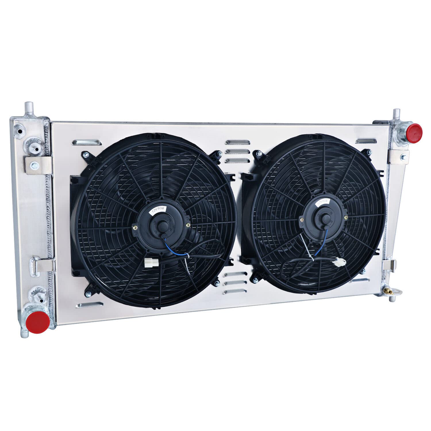 3 Row Aluminum Radiator Shroud Fan Kit for 1999-2003 Ford F150 F250 F350 Super Duty Expedition 4.2L 4.6L 5.4L V8 - Heavy Duty Cooling Upgrade for Towing & Off-Road Adventures