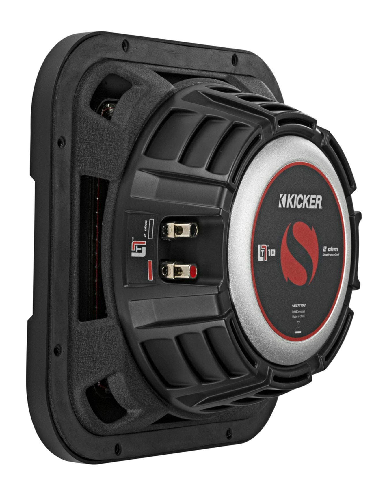 KICKER 2 46L7T102 10-Inch 1000W L7T Solo-Baric Subwoofer with Mono Amplifier & Amp Kit - Powerful Car Audio System for Deep Bass in Trucks, SUVs and Custom Vehicles
