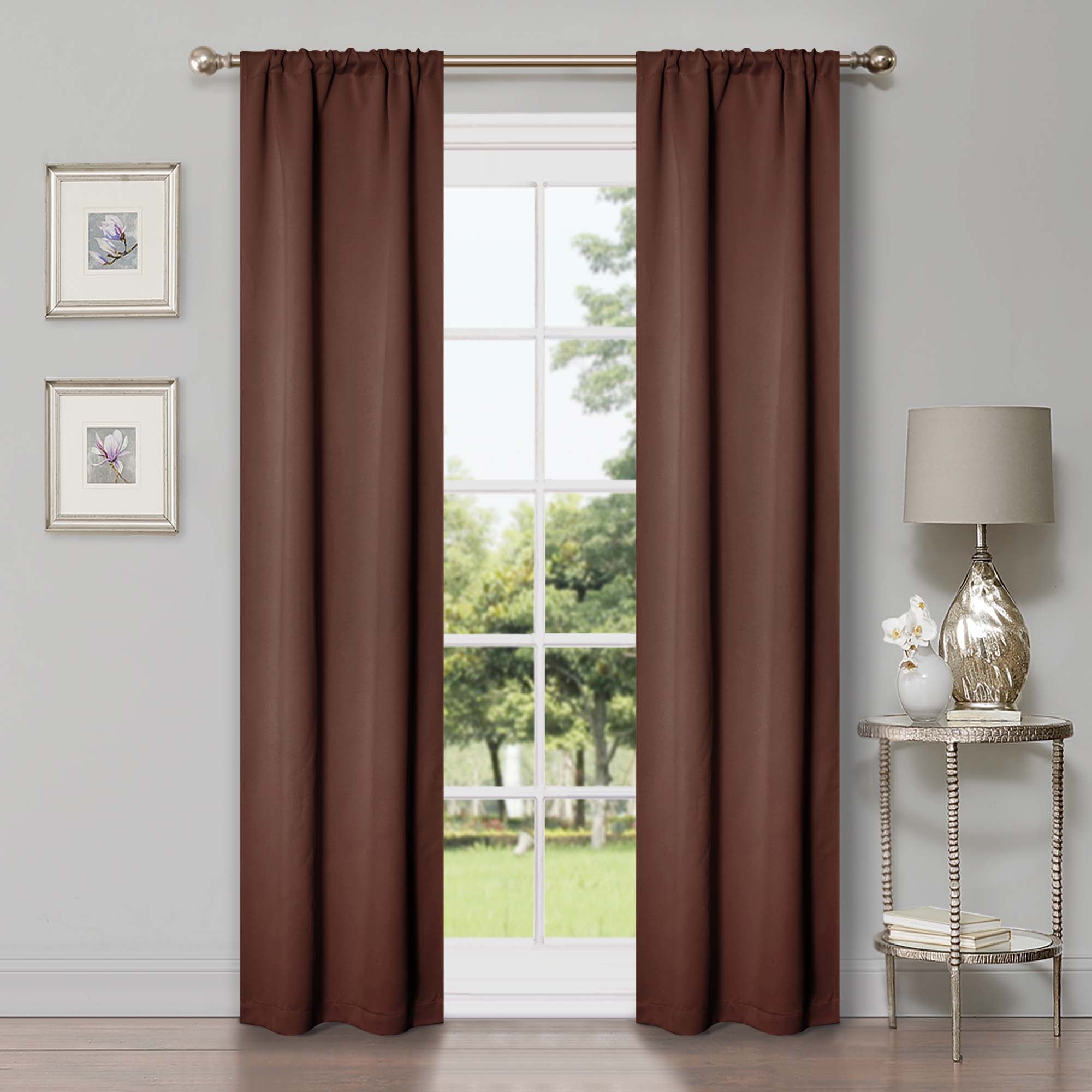 Blackout Curtains Set - Solid Classic Modern Rod Pocket Style for Bedroom & Living Room - Light Blocking & Noise Reducing Window Treatments