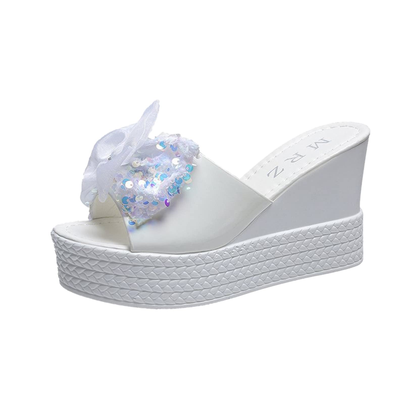 Women's Open Toe Wedge Sandals - Comfortable Summer Beach Roman Slippers | Peach Color Slides for Casual Wear, Vacation & Outdoor Activities