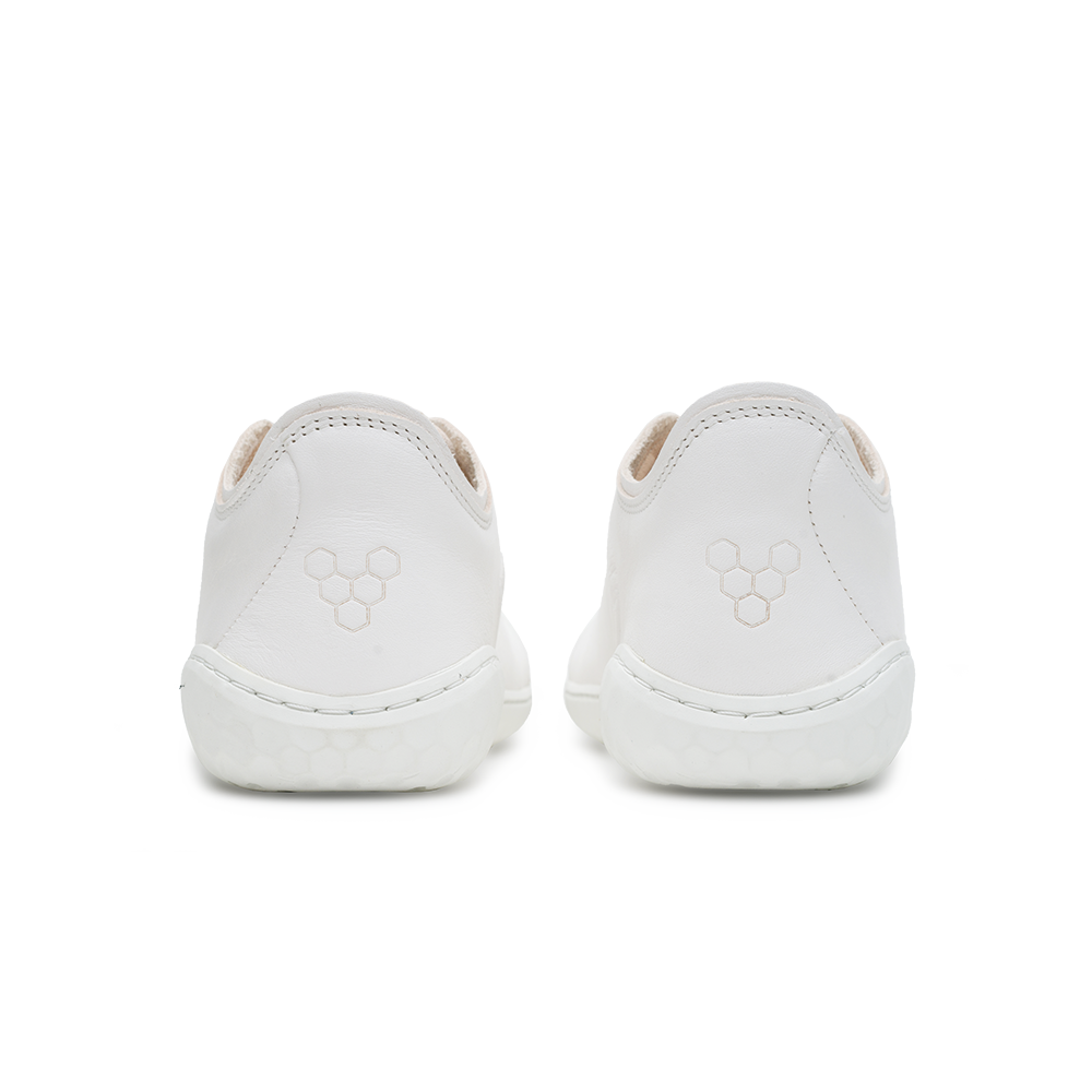 Vivobarefoot Geo Court III Women's Minimalist Barefoot Shoes - Bright White | Lightweight & Flexible for Running, Walking & Gym Workouts