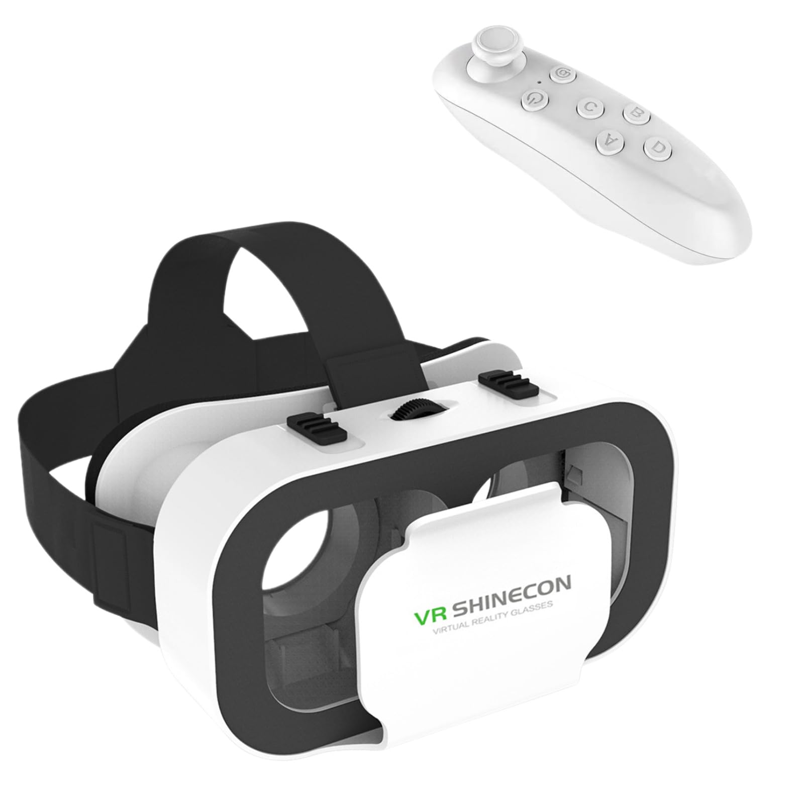 VR Headset for iPhone & Android - Adjustable 3D Virtual Reality Glasses Compatible with 4.7-6.5