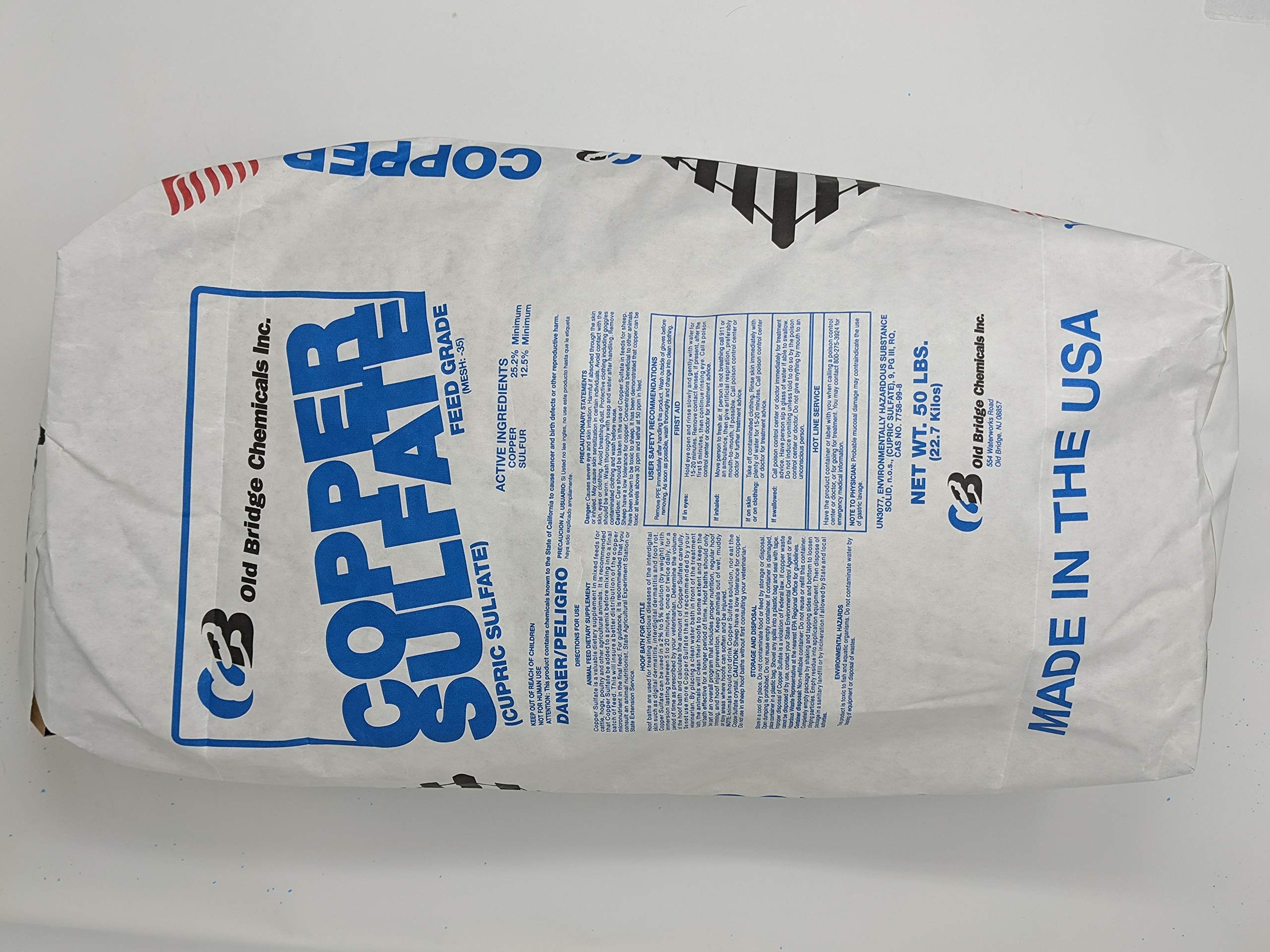 High Purity Copper Sulfate Fine Crystals - 50lb Bag for Agriculture, Water Treatment & Industrial Use | Fast-Acting Algaecide & Fungicide