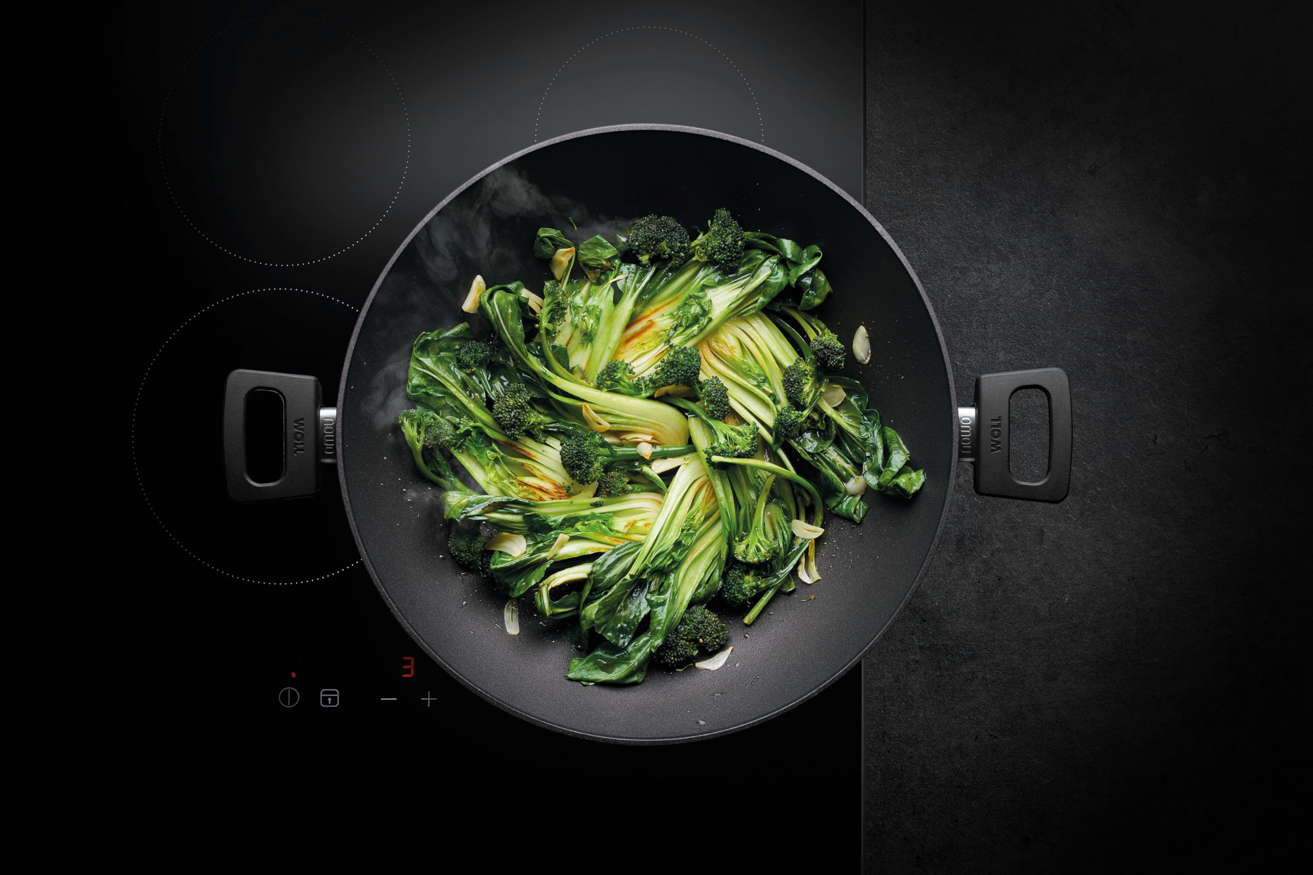 Woll Cast Aluminum Wok Set - 3-Piece Non-Stick Stir Fry Pan for High Heat Cooking | Perfect for Asian Cuisine, Stir-Frying & Deep Frying