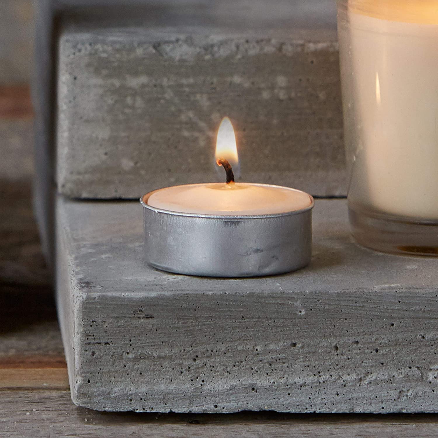 Realm White Unscented 4-Hour Burn Tea Light Candles (12 Pack) - Smokeless, Long-Lasting, Even Burning for Home Decor, Weddings, Parties & Relaxation | Premium Mess-Free Mini Candles