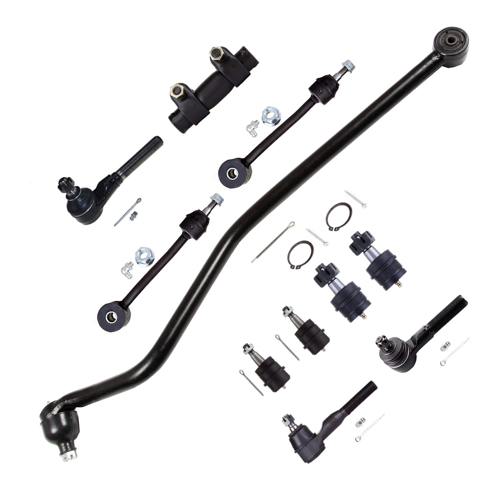 Jeep TJ Wrangler 97-06 Suspension Kit - 11pcs Inner Tie Rod Ends, Ball Joints, Sway Bar Links & Track Bar Adjusting Sleeve | Heavy Duty Replacement Parts for Off-Roading & Daily Driving