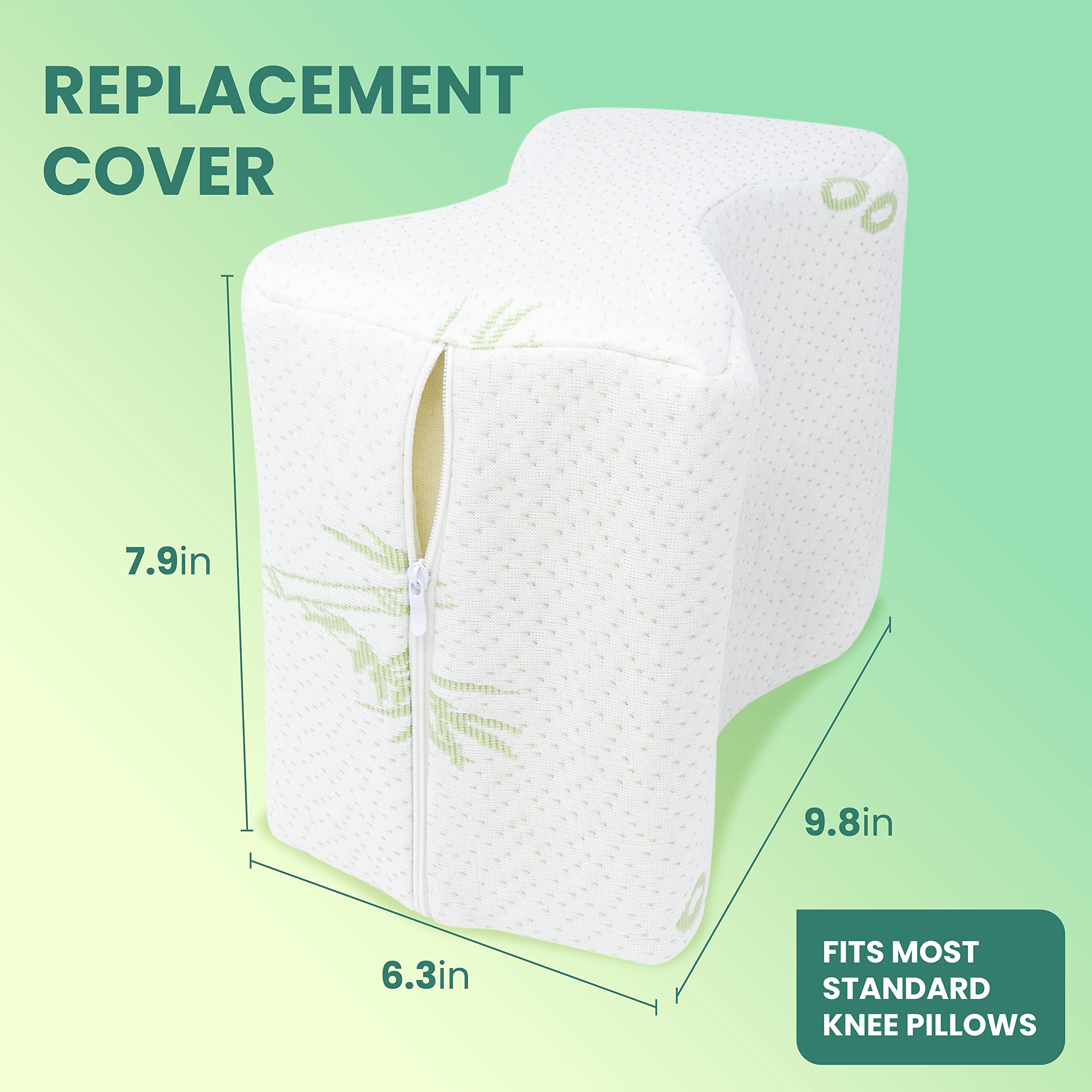 2-Pack Cooling Knee Pillow Covers - Universal Replacement Leg Pillowcase for Pregnancy, Post-Surgery, and Side Sleepers - Breathable & Comfortable Design